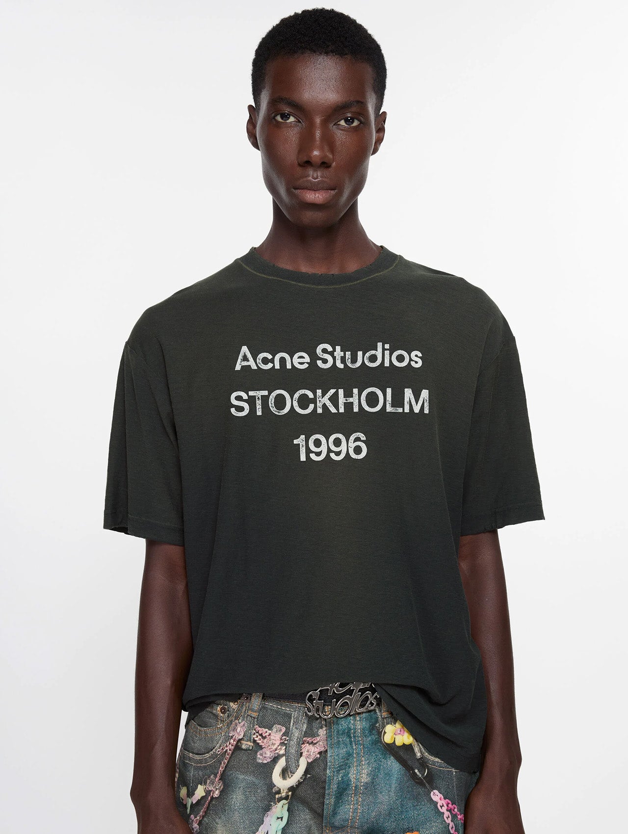 Acne Studios Faded Black Logo T-Shirt