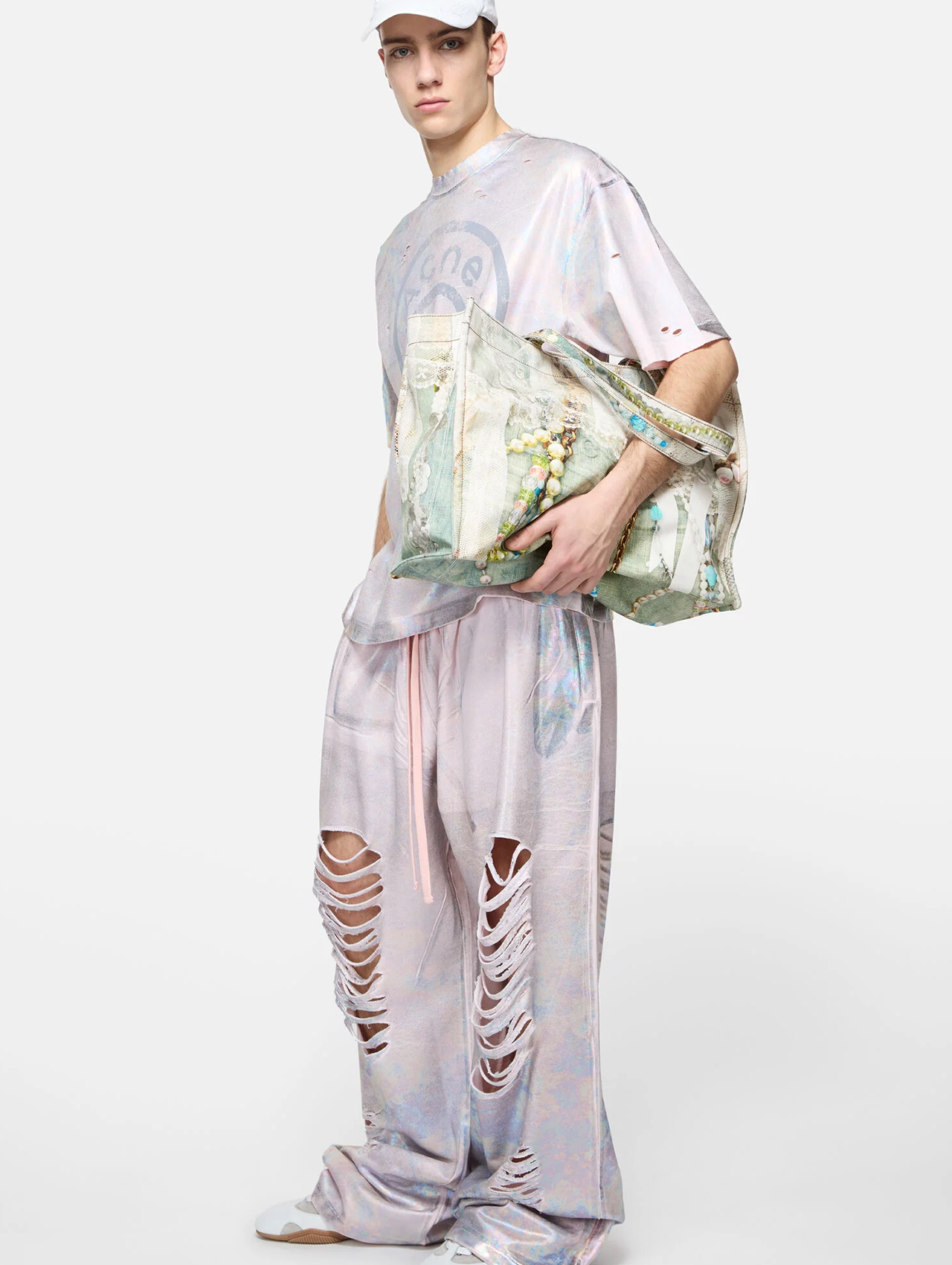 Acne Studios Trompe L'oeil Denim Tote Bag