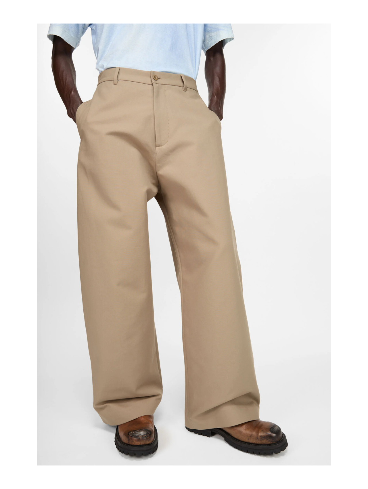 Acne Studios Khaki Beige Twill Trousers