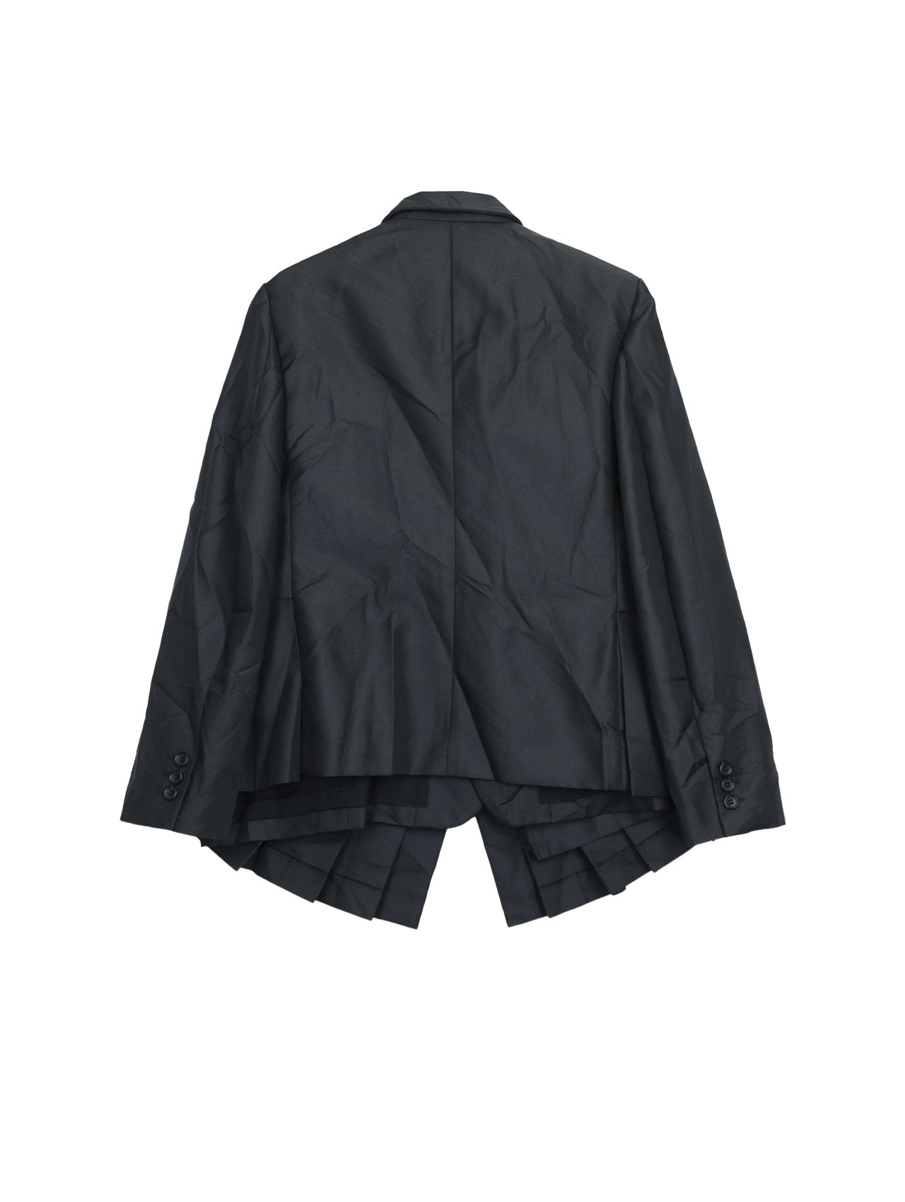 CDG CDG Black Twill Pleated Curve Cut Jacket