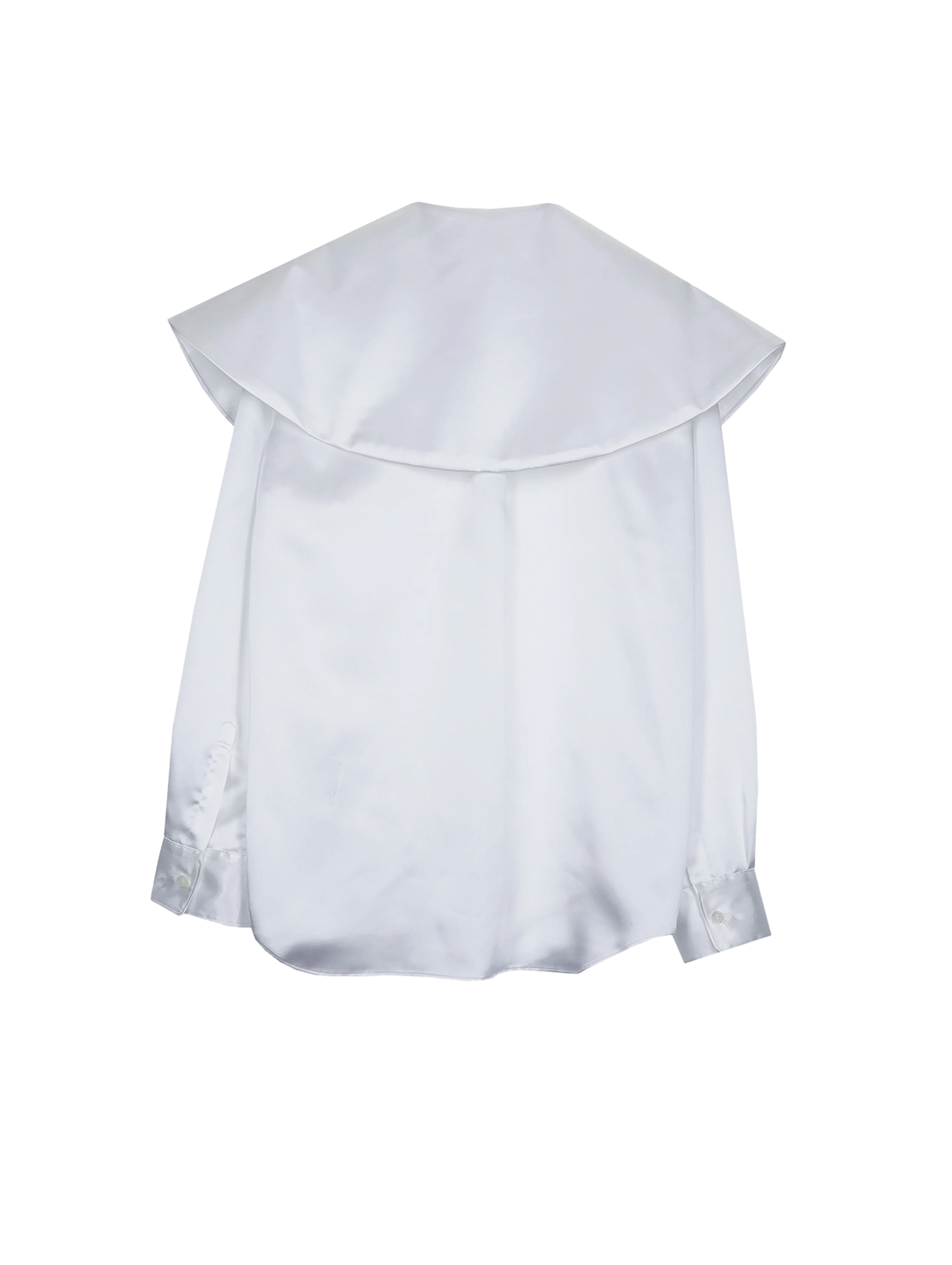 CDG CDG White Satin Cut Hem Blouse