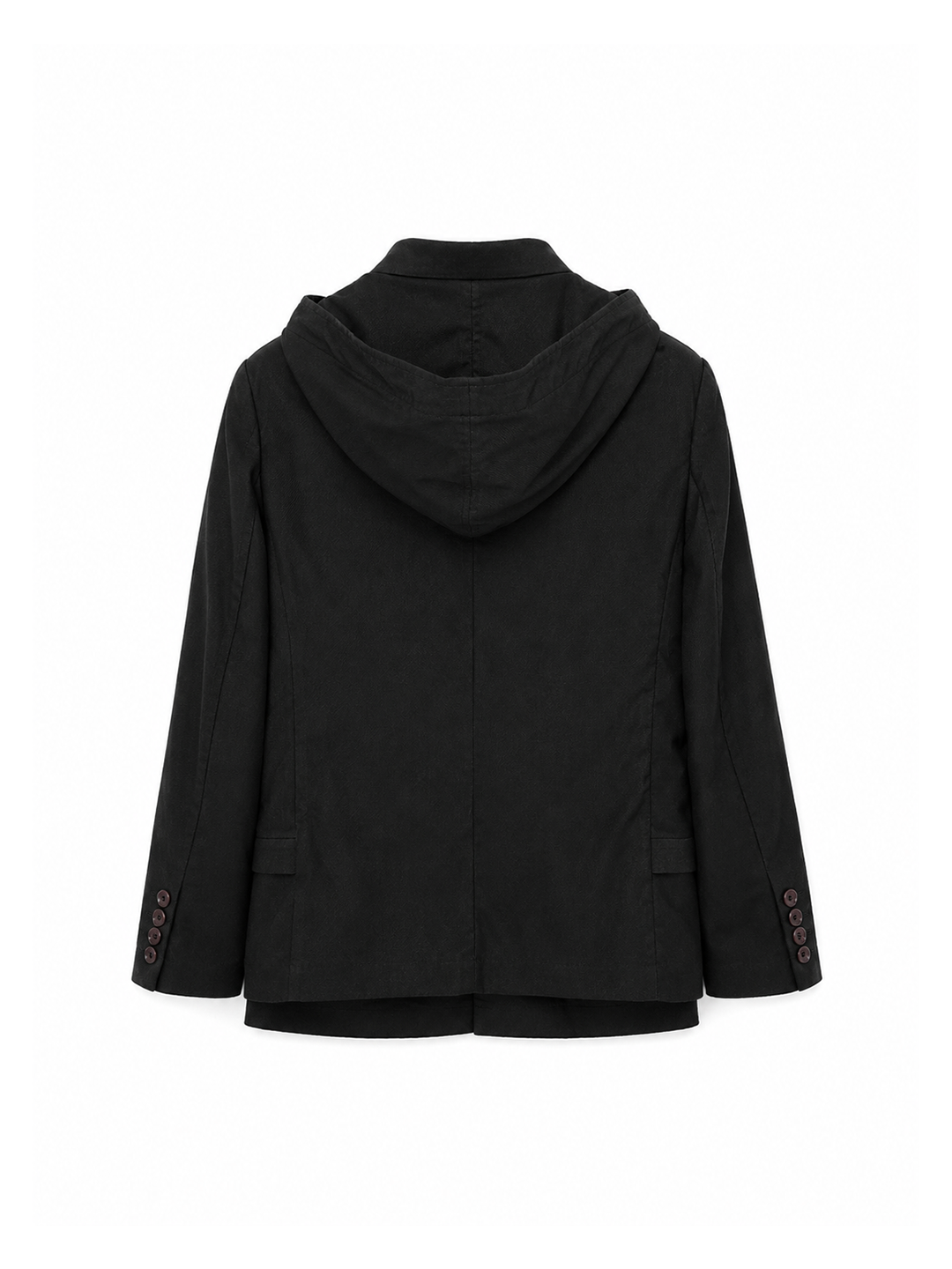CDG Homme Deux Black Layered Hooded Blazer