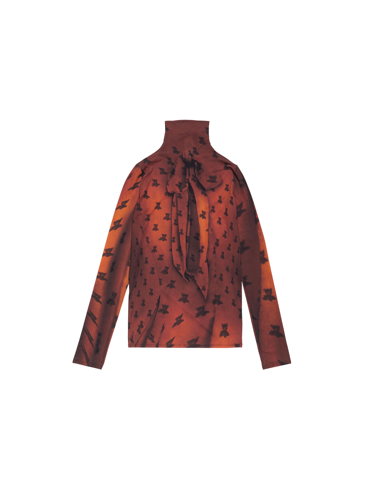 Acne Studios Rust Brown Printed Top