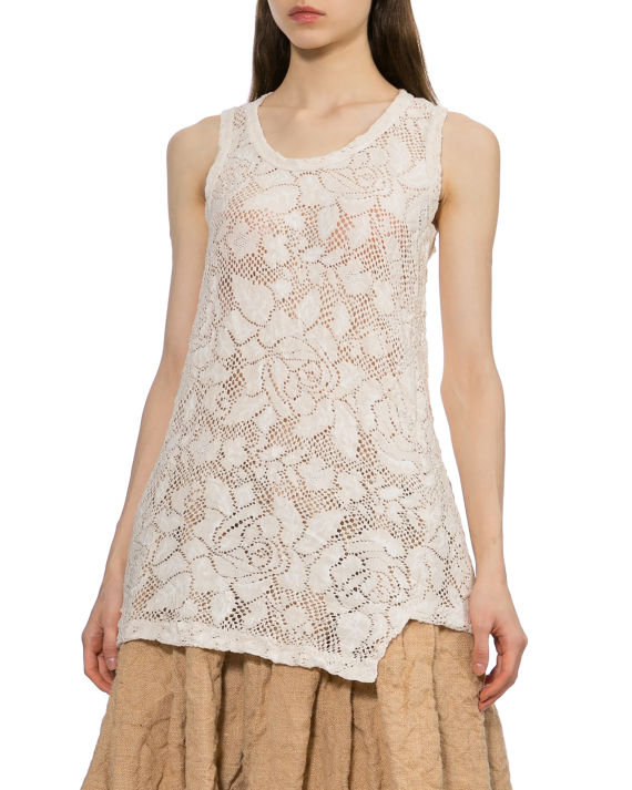 Comme Des Garçons Ivory Floral lace Top