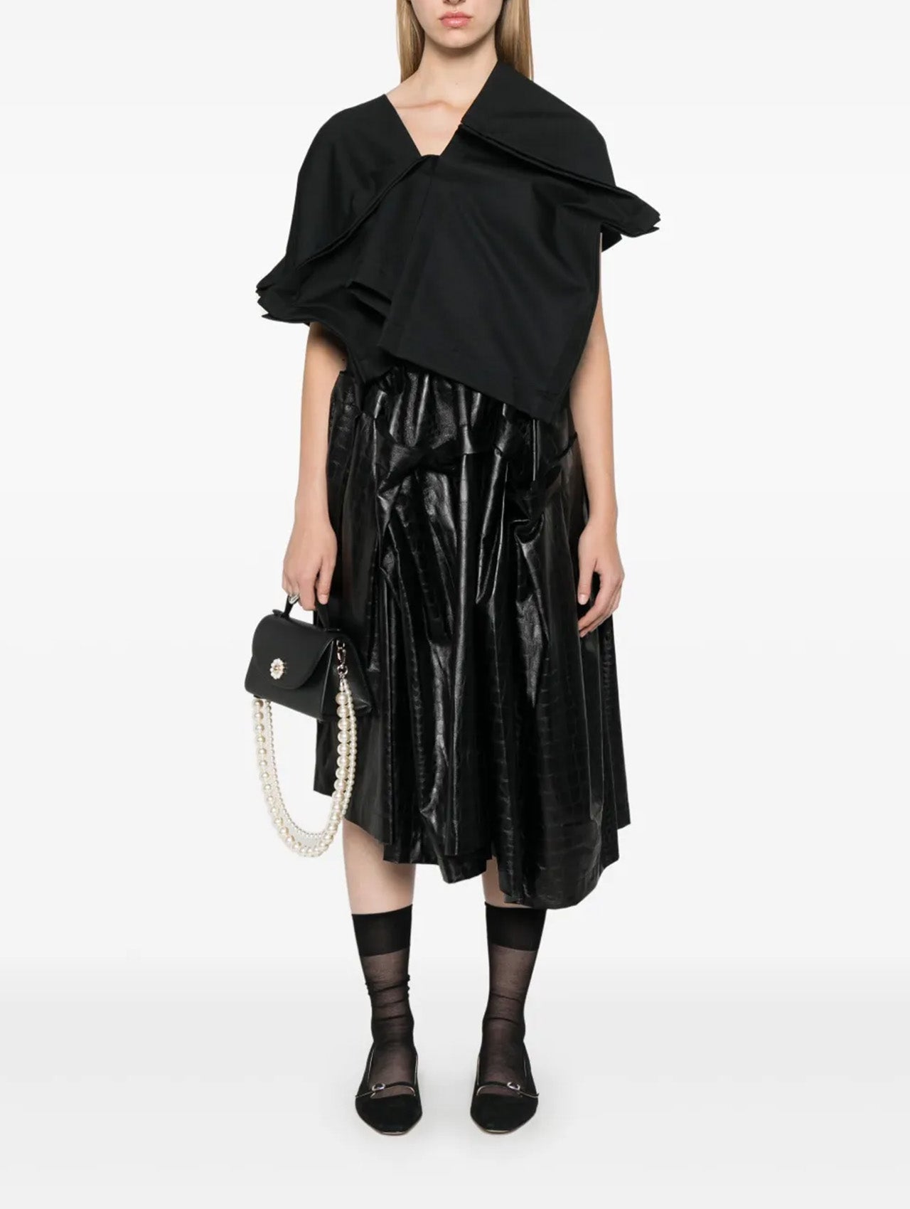 Comme Des Garçons Black Embossed Skirt