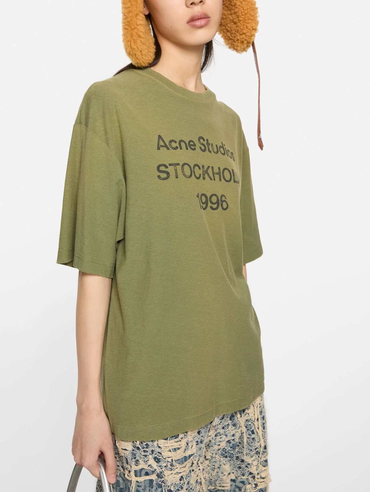 Acne Studios Olive Green Logo Tshirt