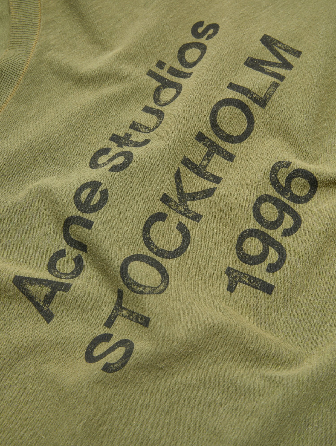 Acne Studios Olive Green Logo Tshirt