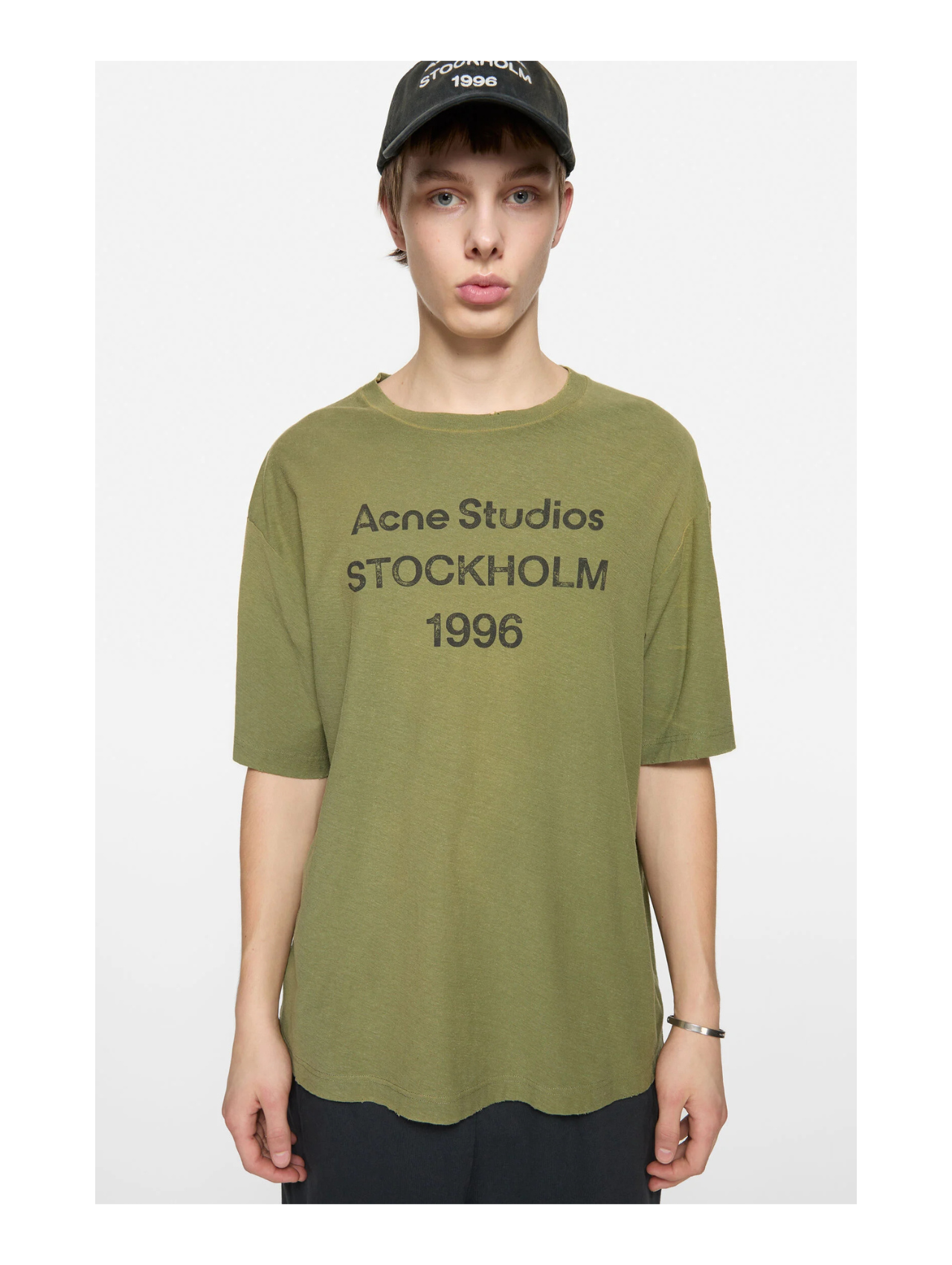 Acne Studios Olive Green Logo Tshirt