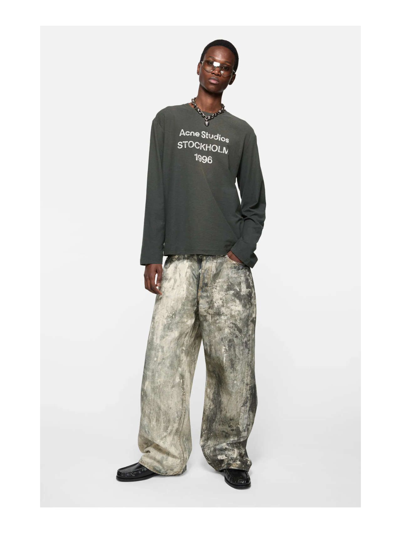 Acne Studios Faded Black Long Sleeve T-Shirt