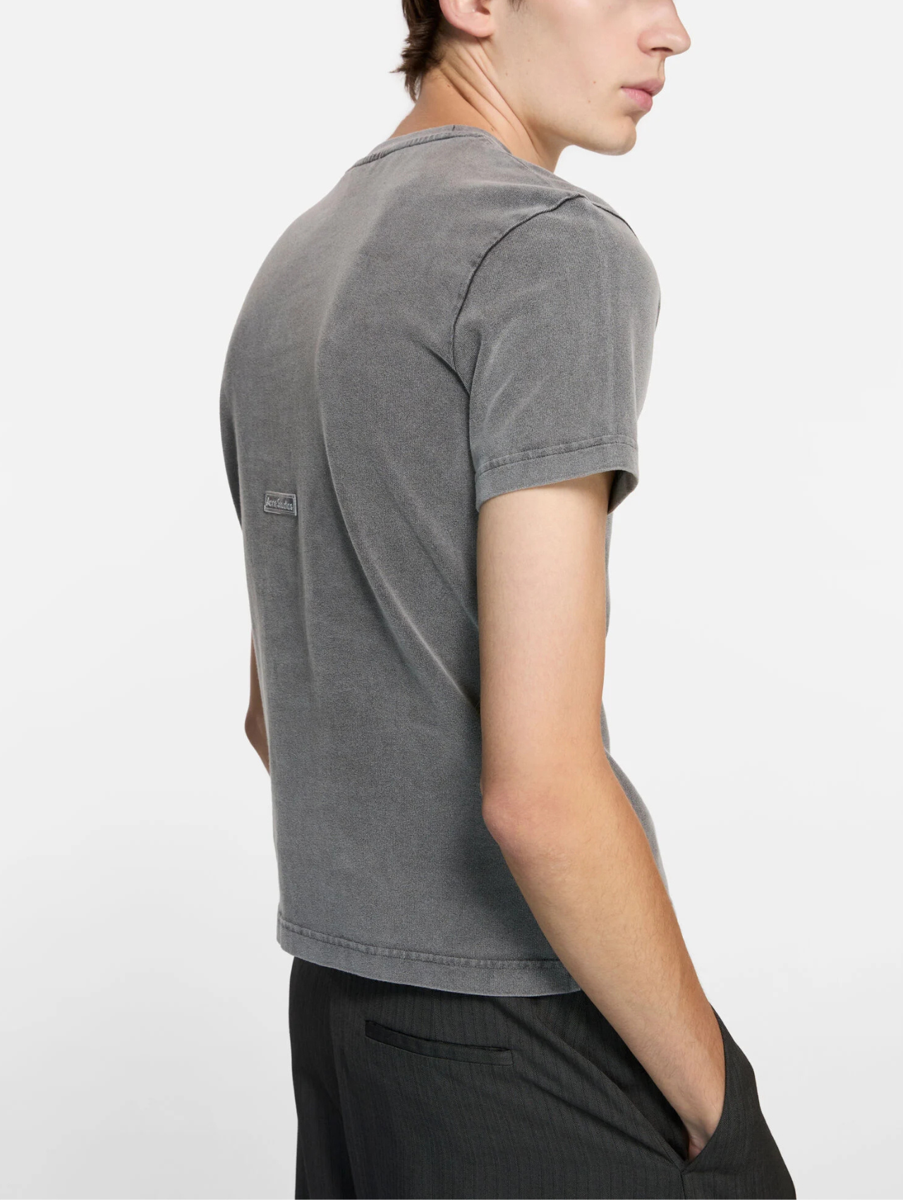 Acne Studios Faded Black Cotton Crewneck Tshirt