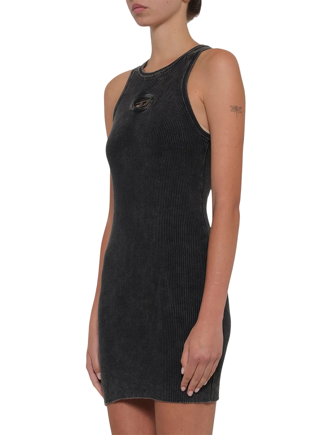 Diesel Black Debra S1 Ribbed Mini Dress