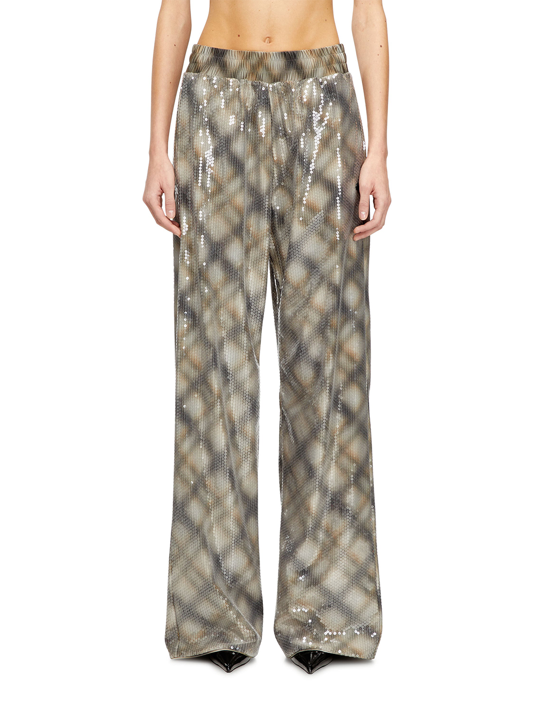 Diesel Plaid Sequined Trousers
