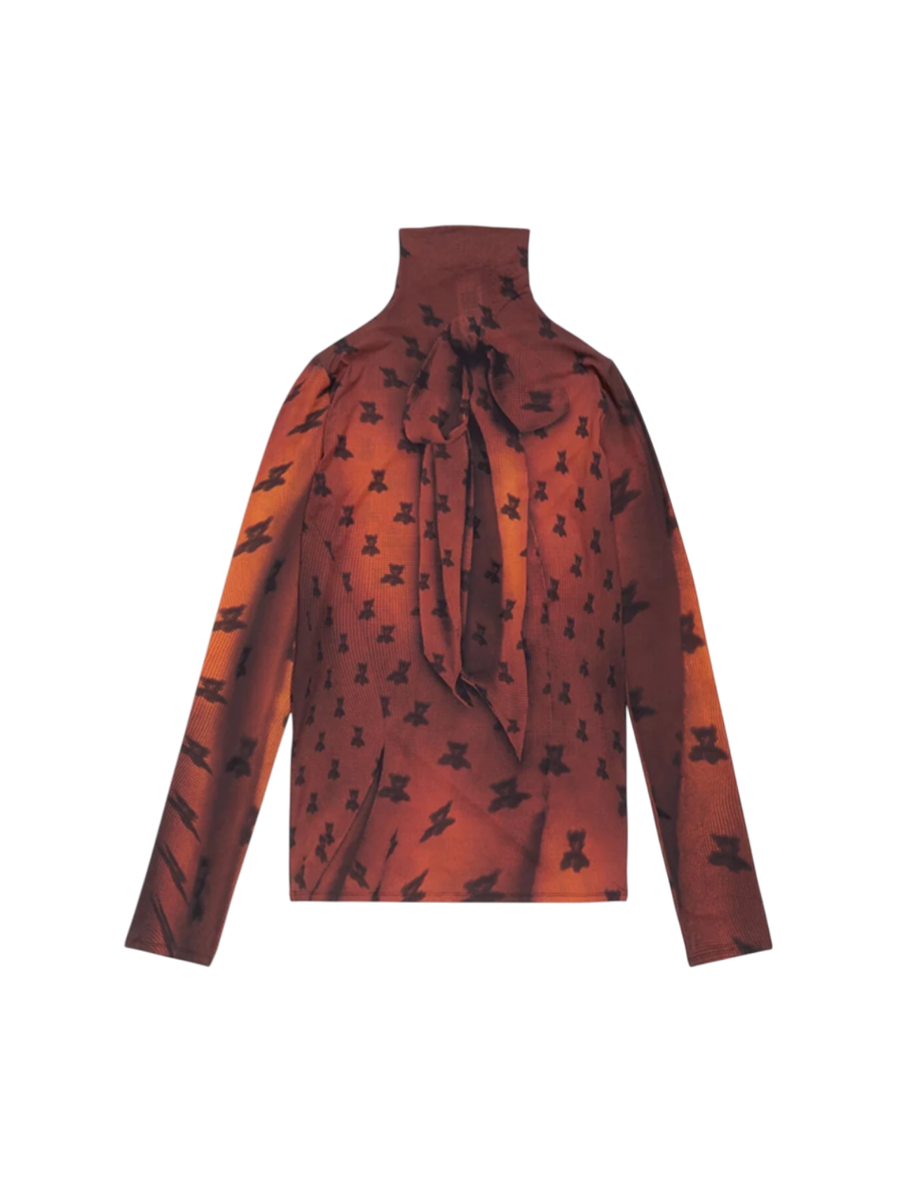 Acne Studios Rust Brown Printed Top