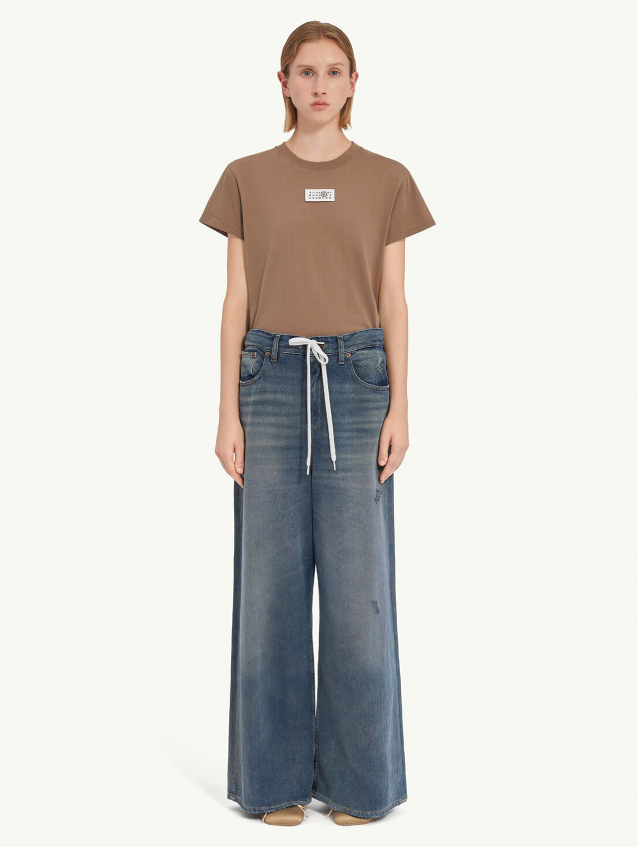 MM6 Denim Tie Waist Pants