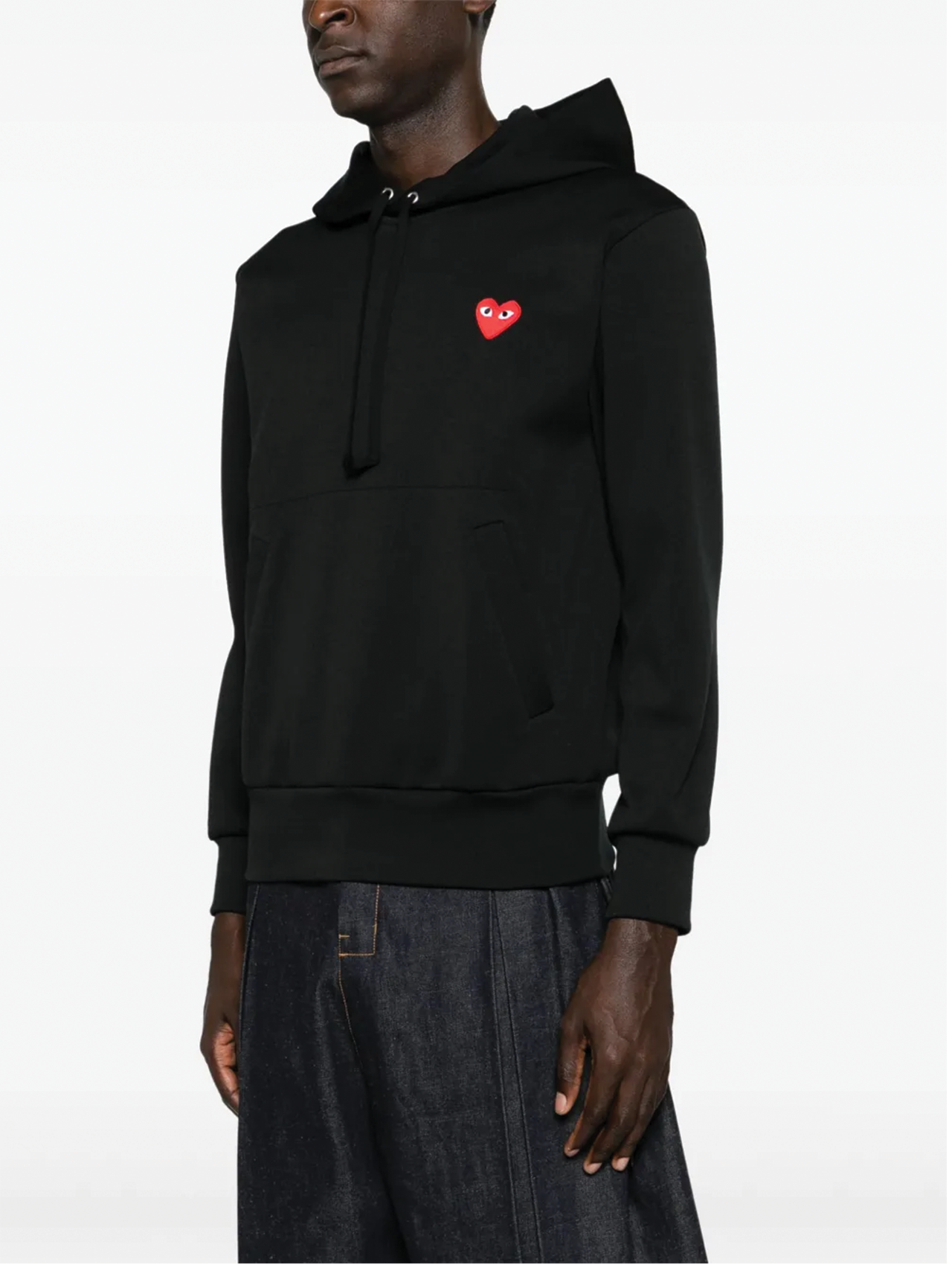 CDG Play Black Pullover Hooded Sweatshirt