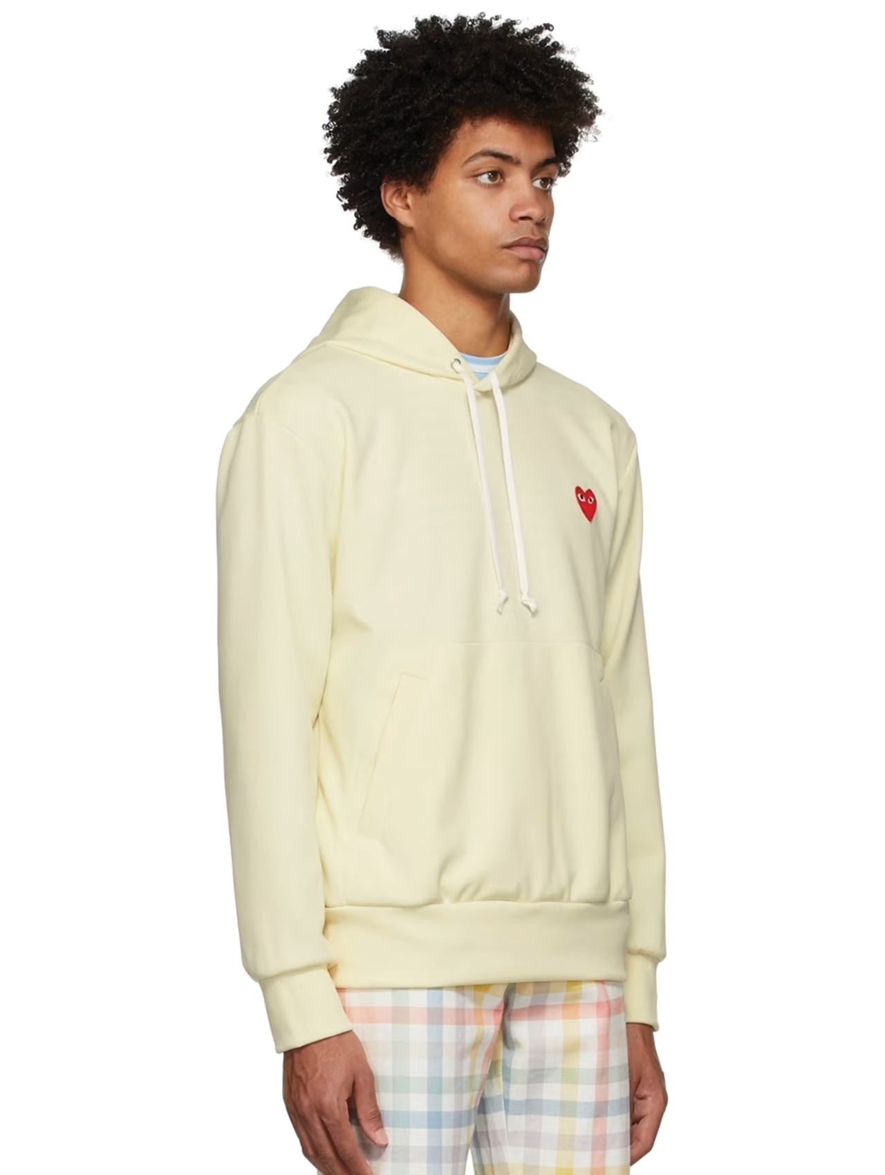 CDG PLAY Yellow Pullover Hooded Sweatshirt