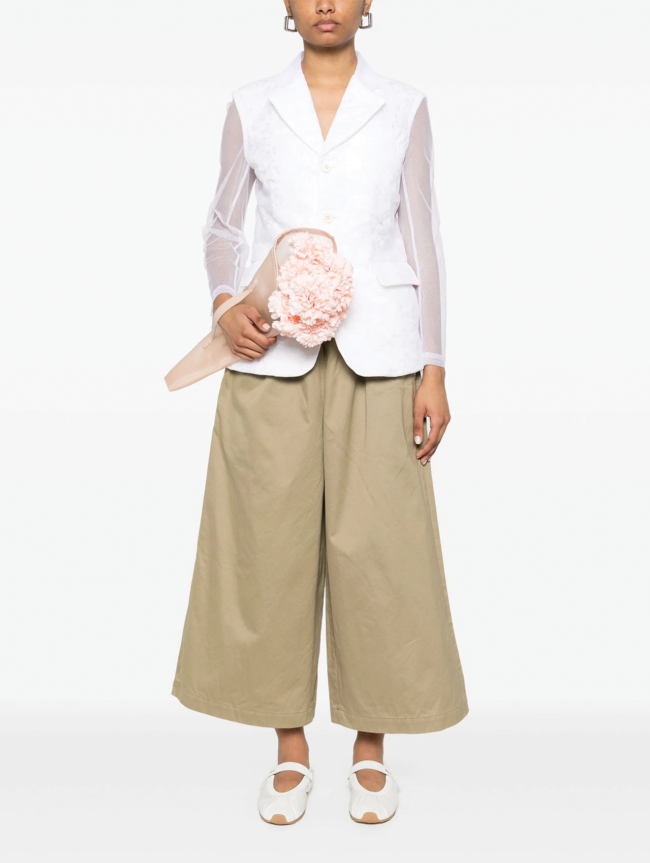CDG CDG Khaki Wide Cut Trousers