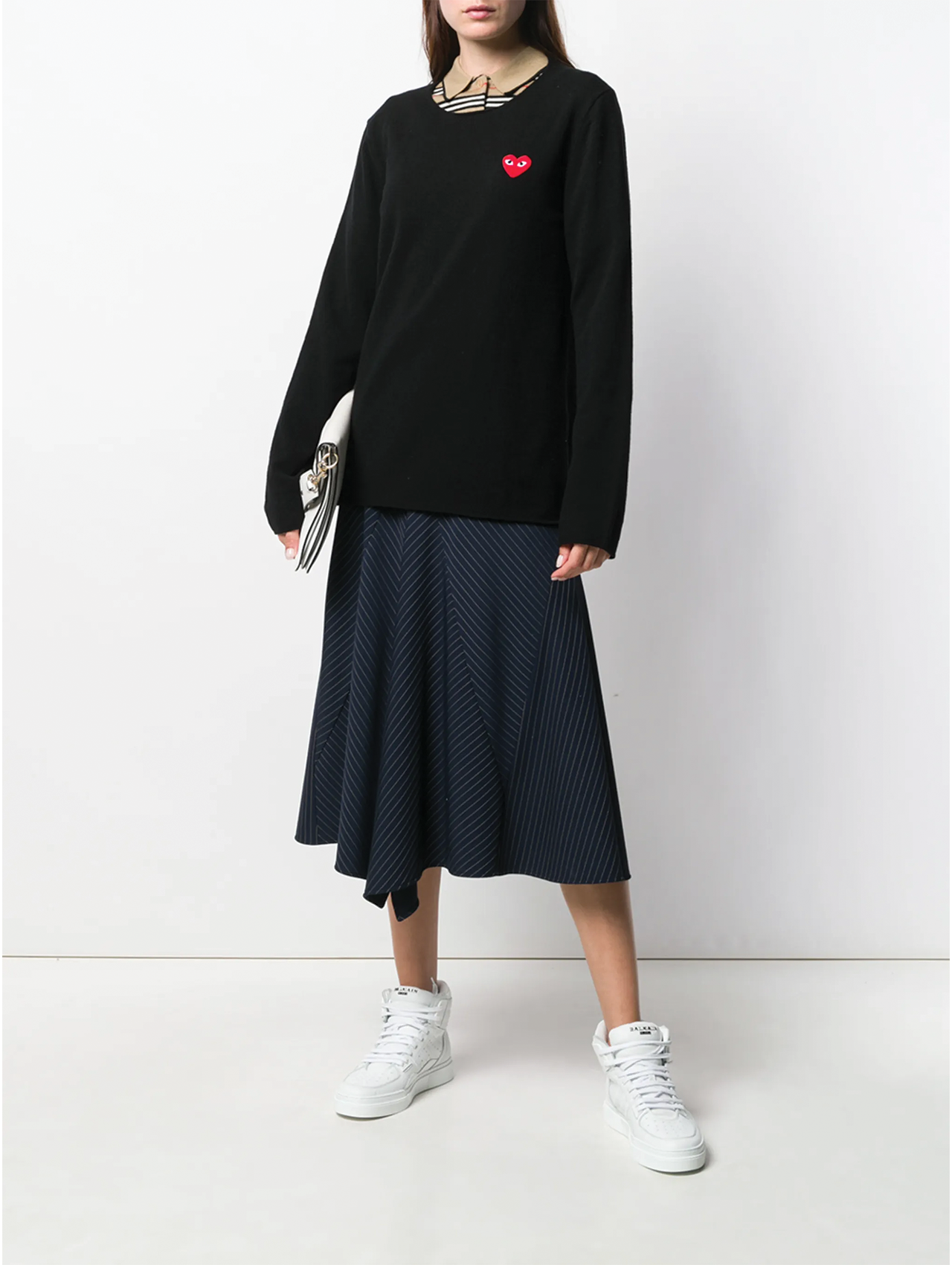 CDG PLAY Black Logo Patch Sweater