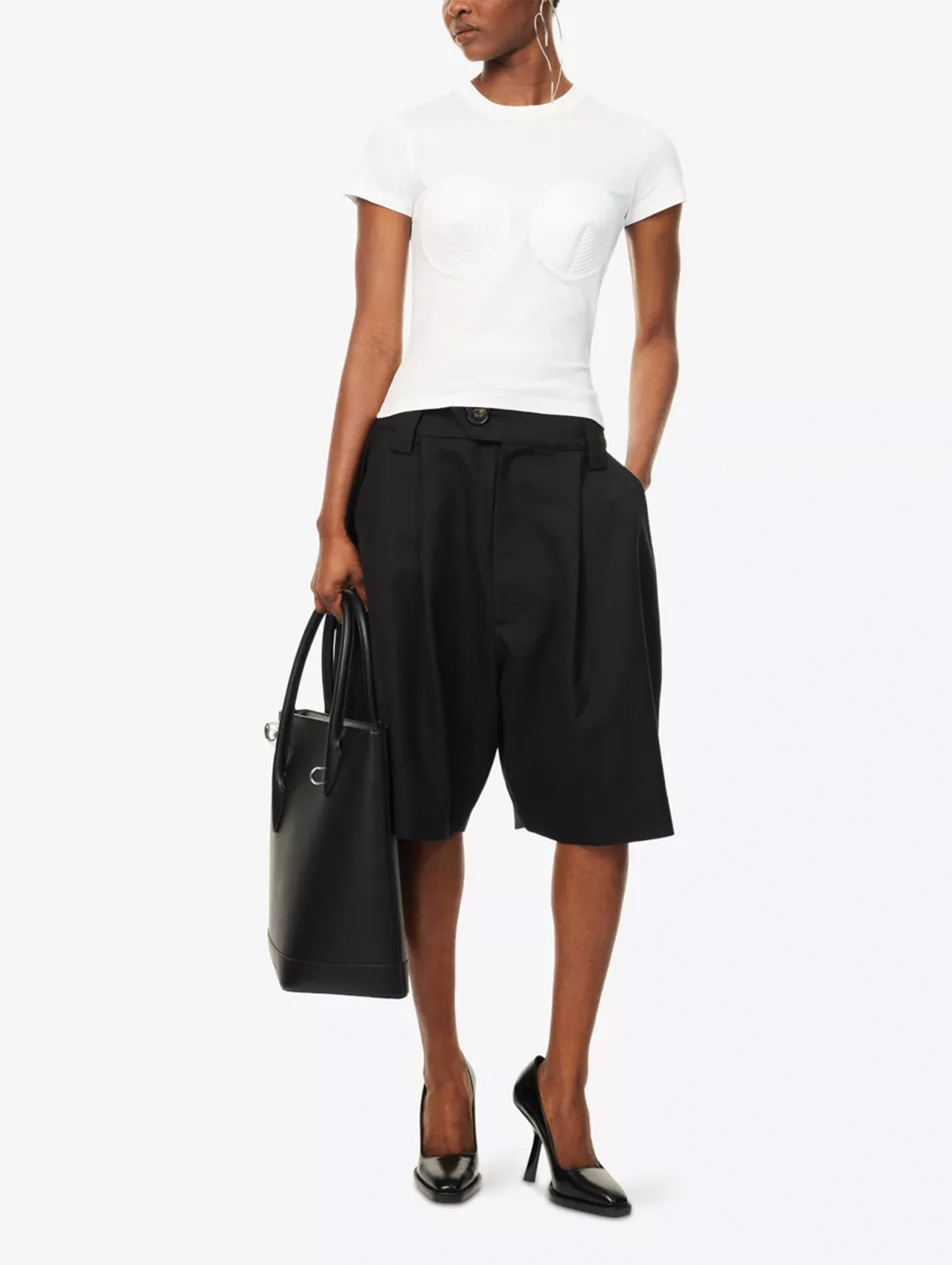 Vaquera Black Baby Suiting Shorts
