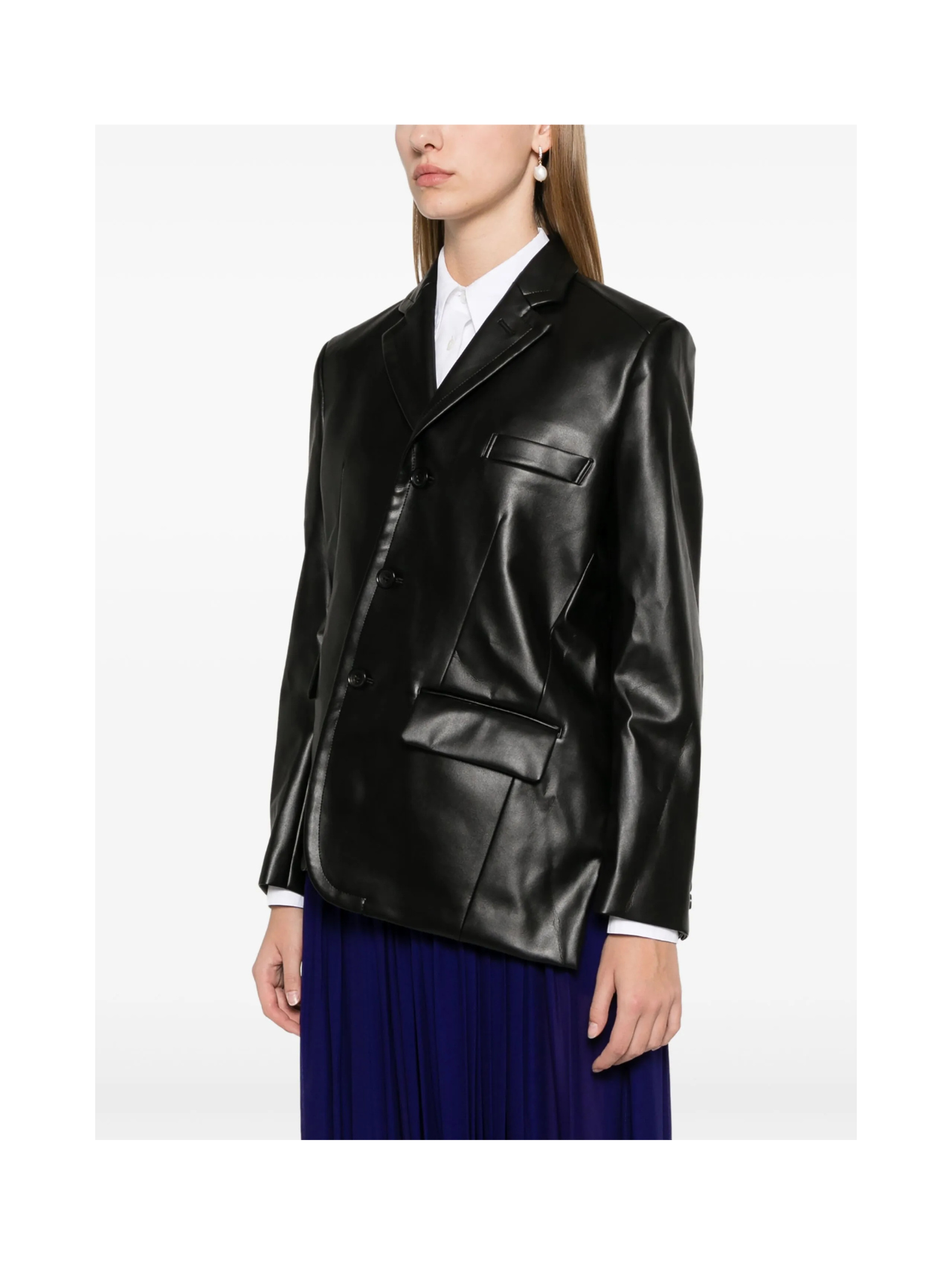 Comme Des Garçons Black Asymmetric Leather Jacket