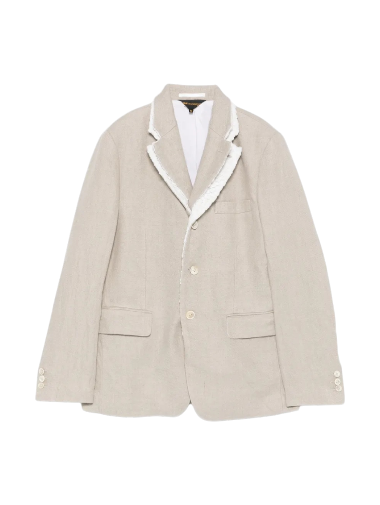 Comme Des Garçons Ecru Crochet Trim Jacket