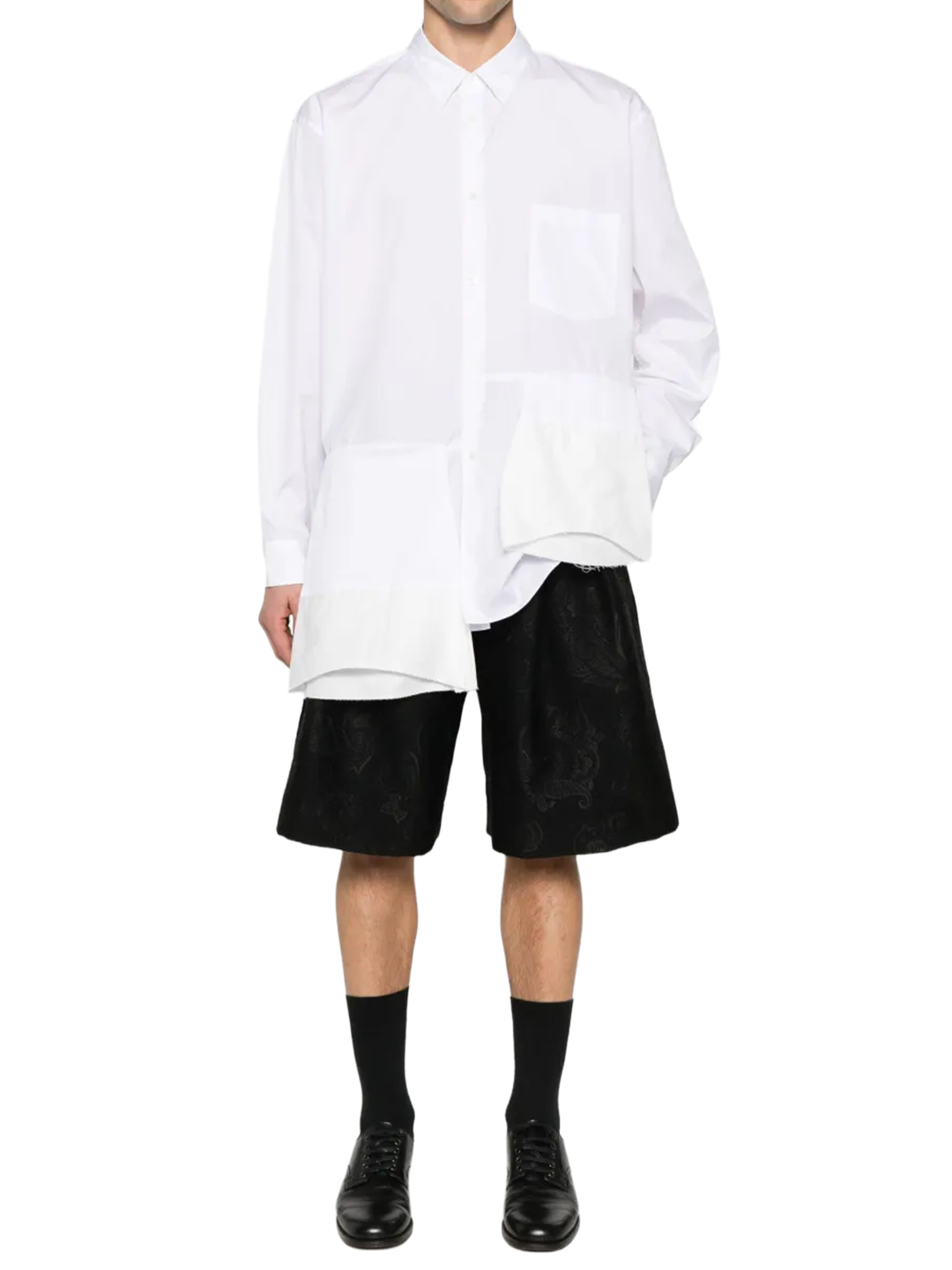 CDG Homme Plus Black Paisley Jacquard Shorts