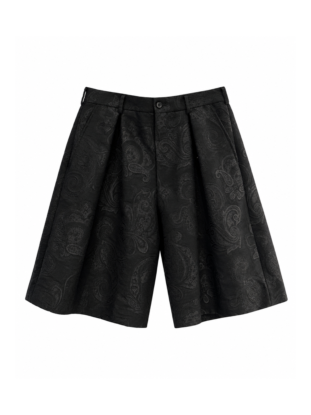 CDG Homme Plus Black Paisley Jacquard Shorts
