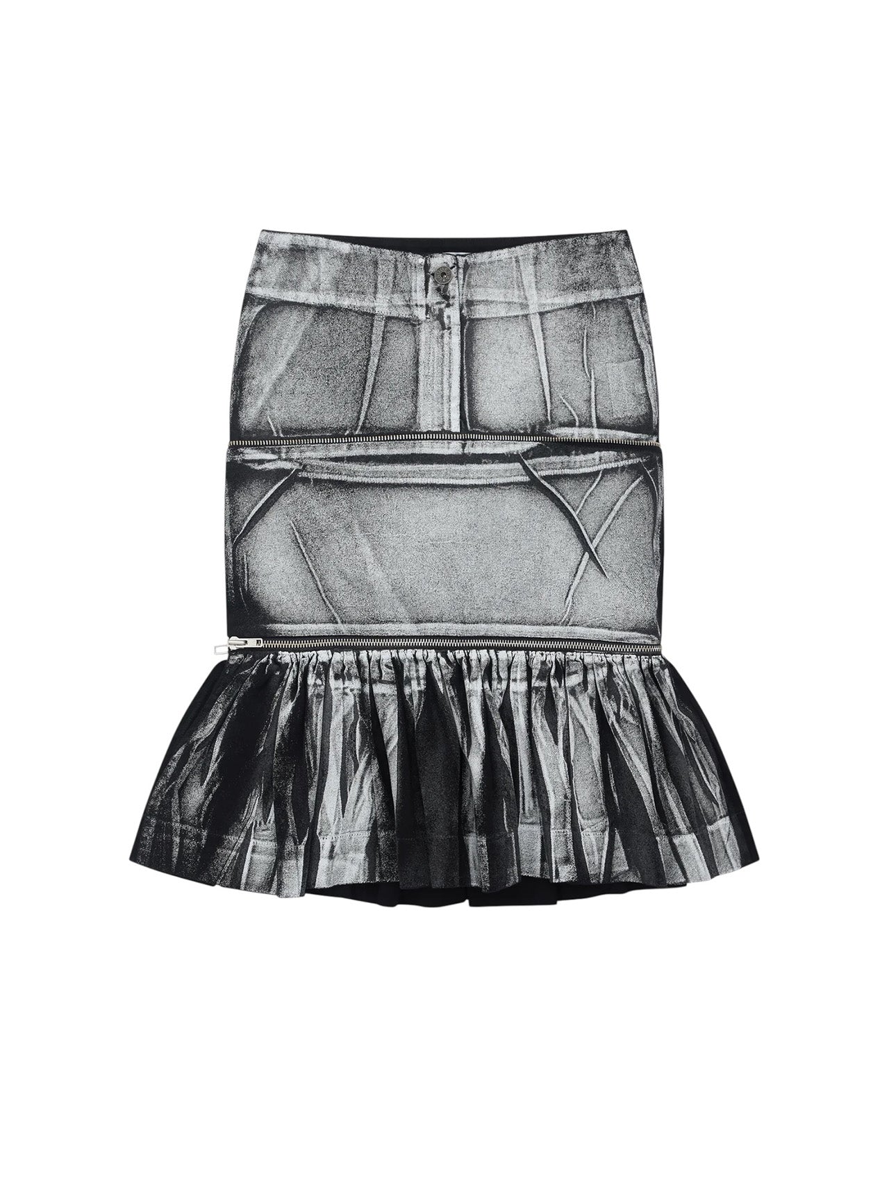 Vaquera Black Painted Workwear Skirt