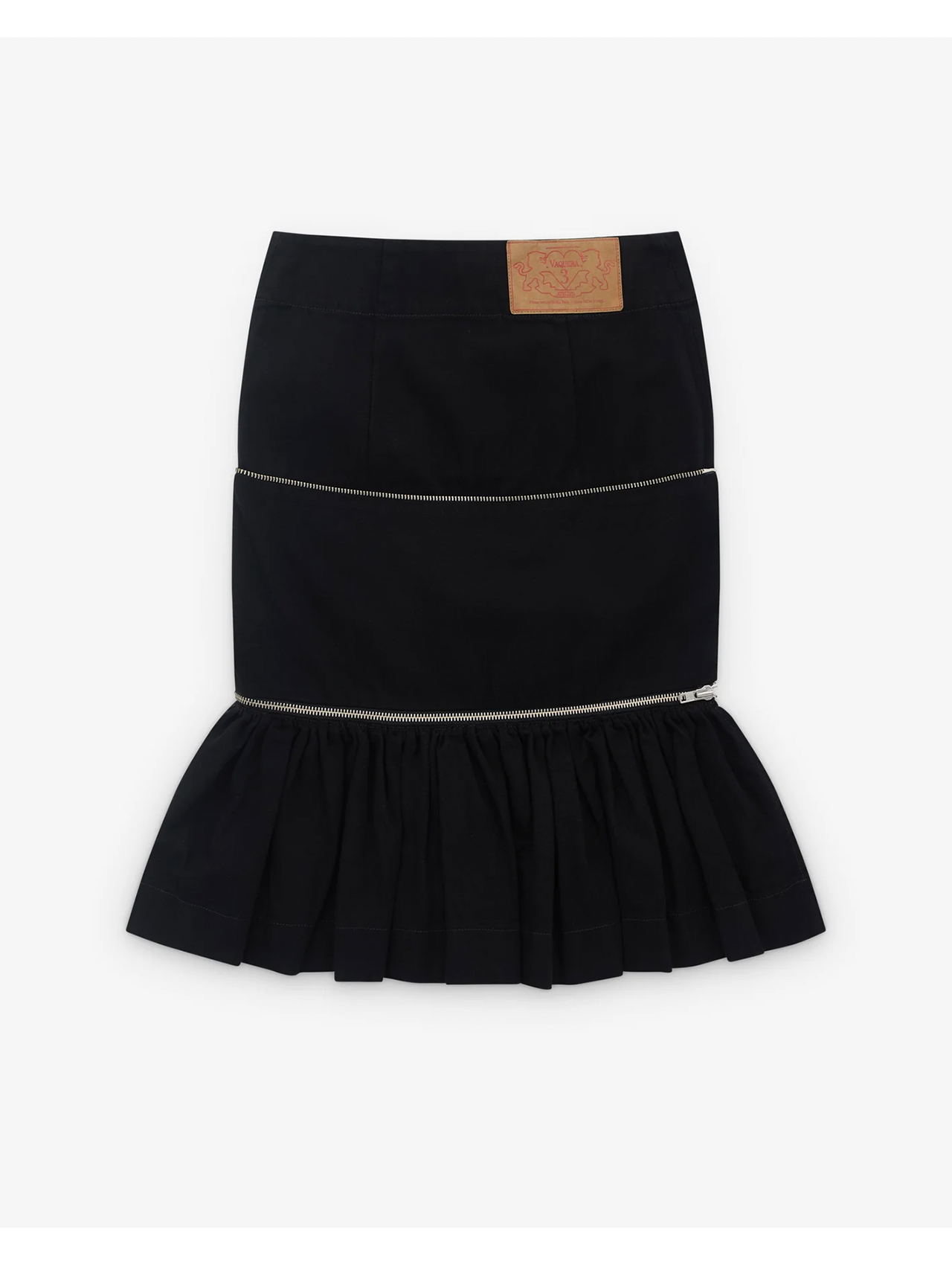 Vaquera Black Painted Workwear Skirt