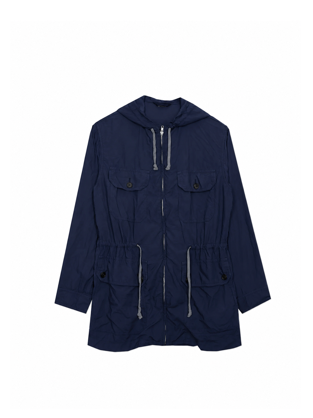 CDG Homme Deux Navy Hooded Parka