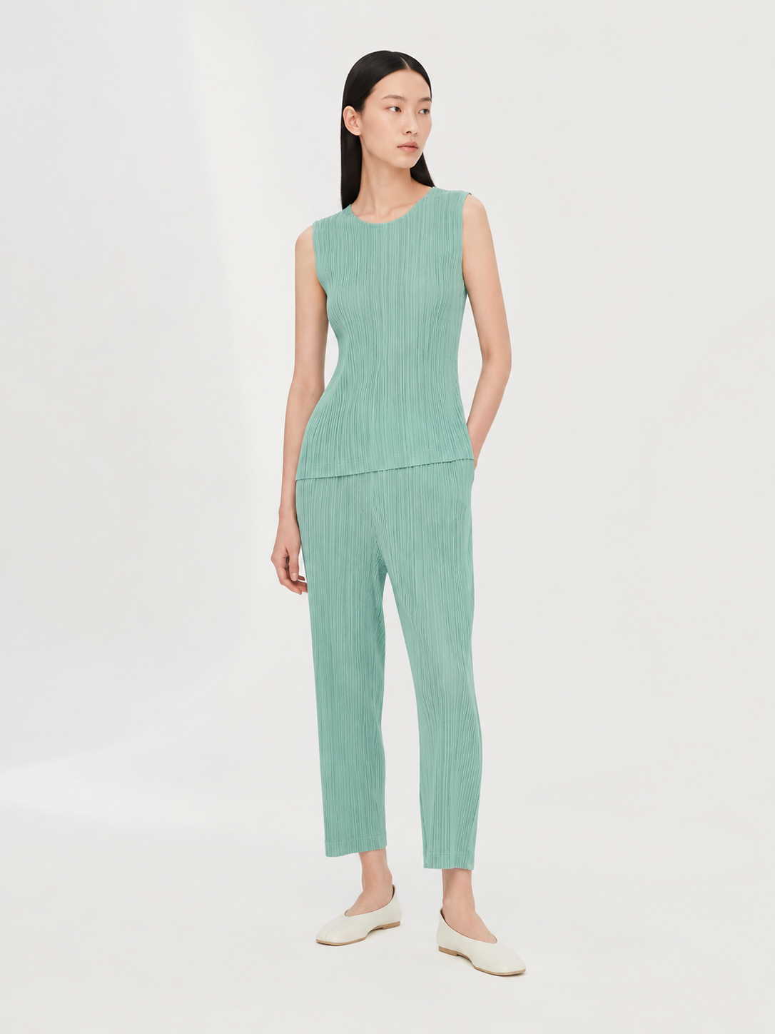 Pleats Please Issey Miyake Cobalt Green Pants