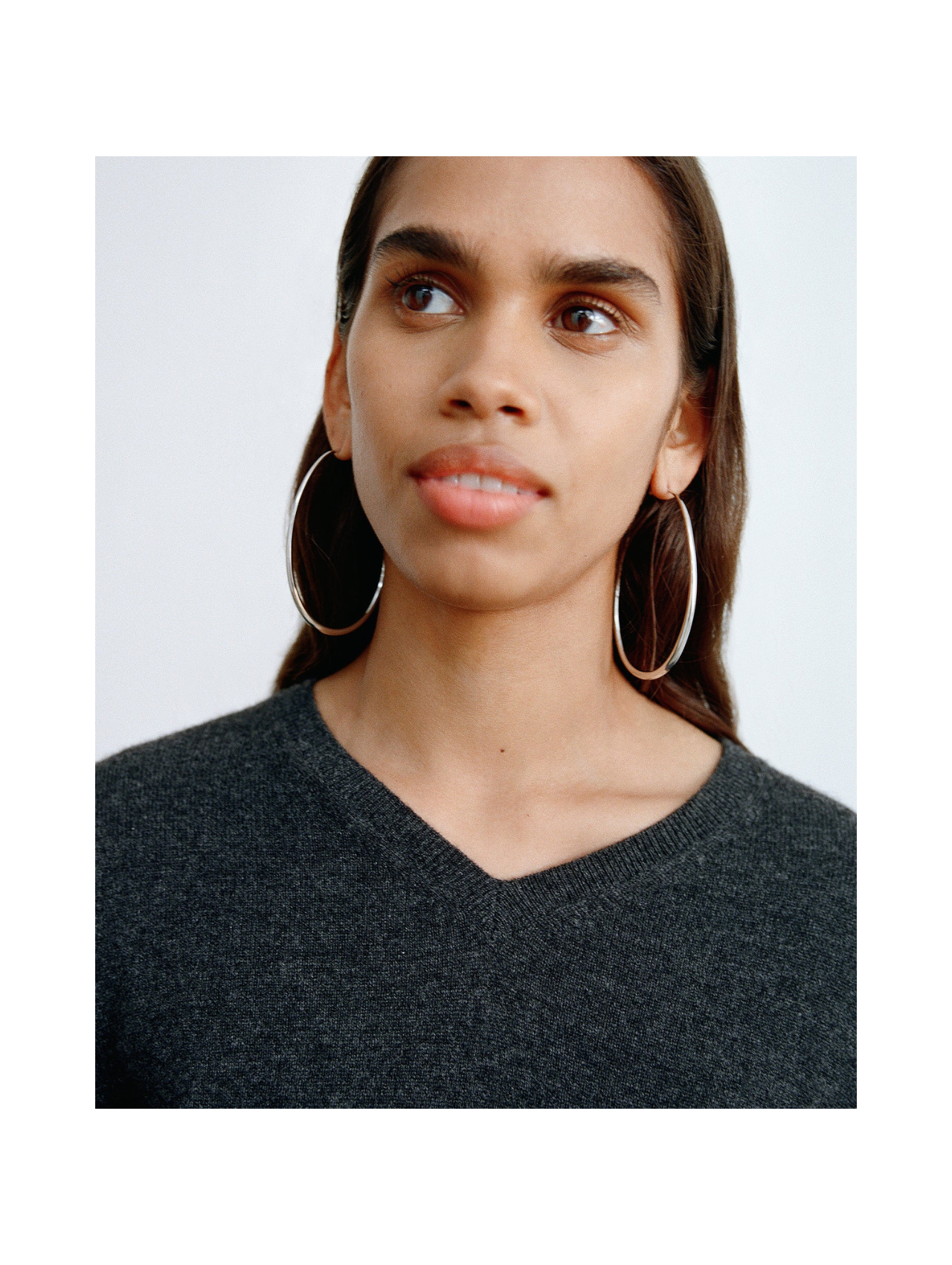 Dinosaur Designs Silver Large Pebble Hoop Earrings