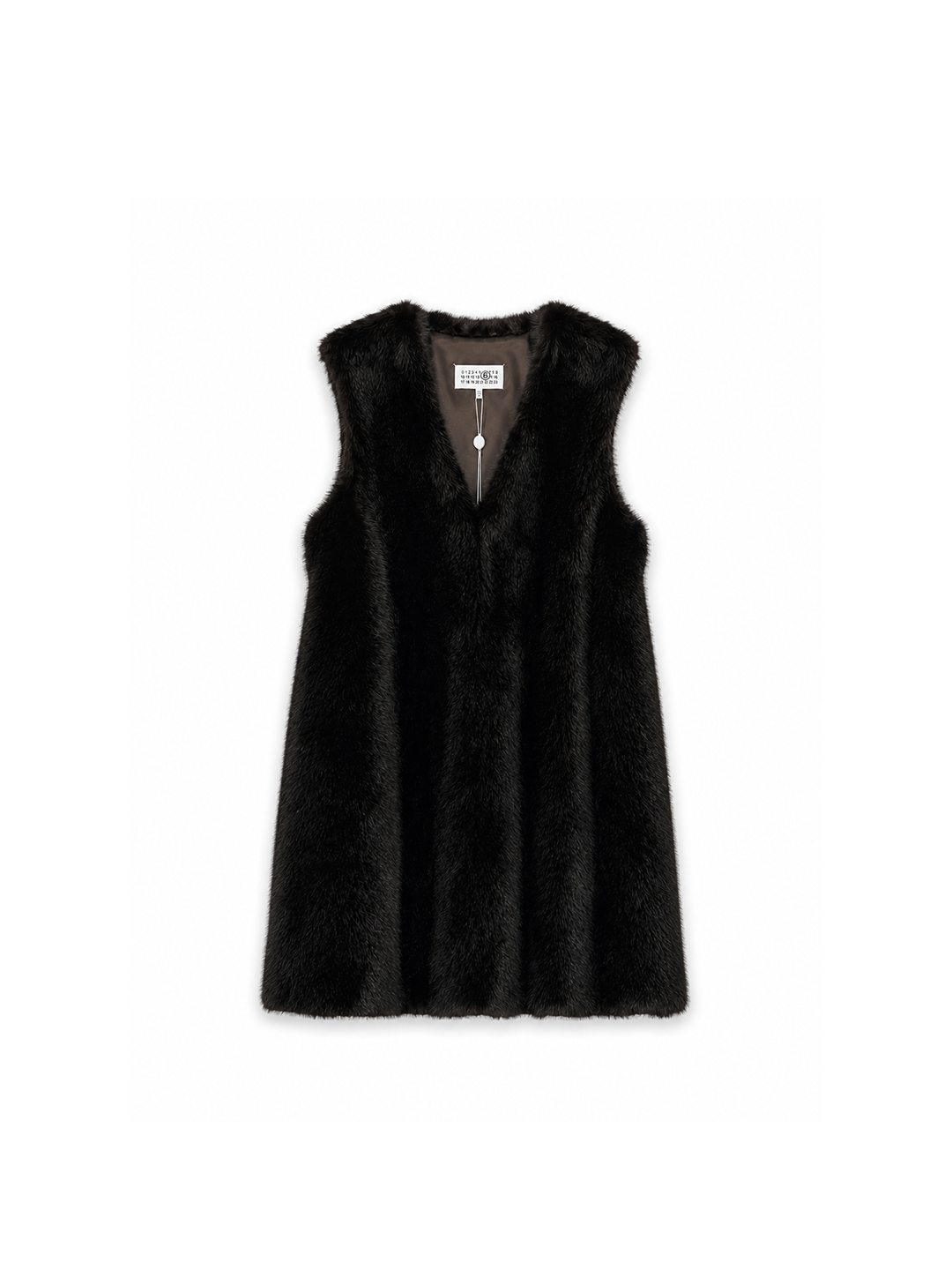 MM6 Dark Brown Faux shearling Mini Dress