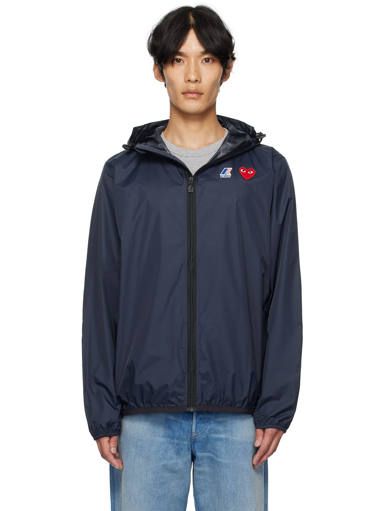 CDG Play x K-Way Navy Edition Jacket