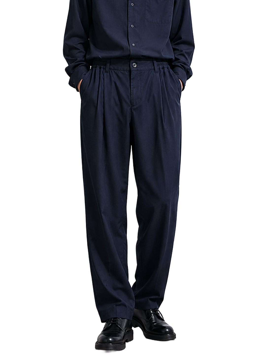 Homme Deux Navy Light Wool Pants