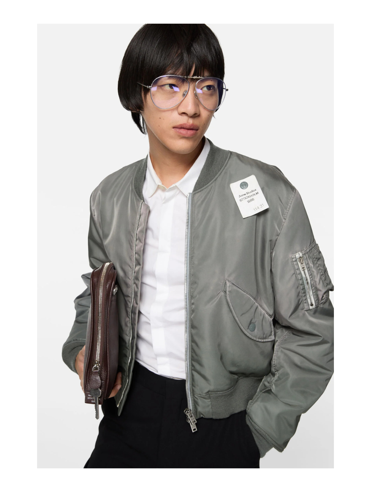 Acne Studios Stone Grey Washed Bomber Jacket