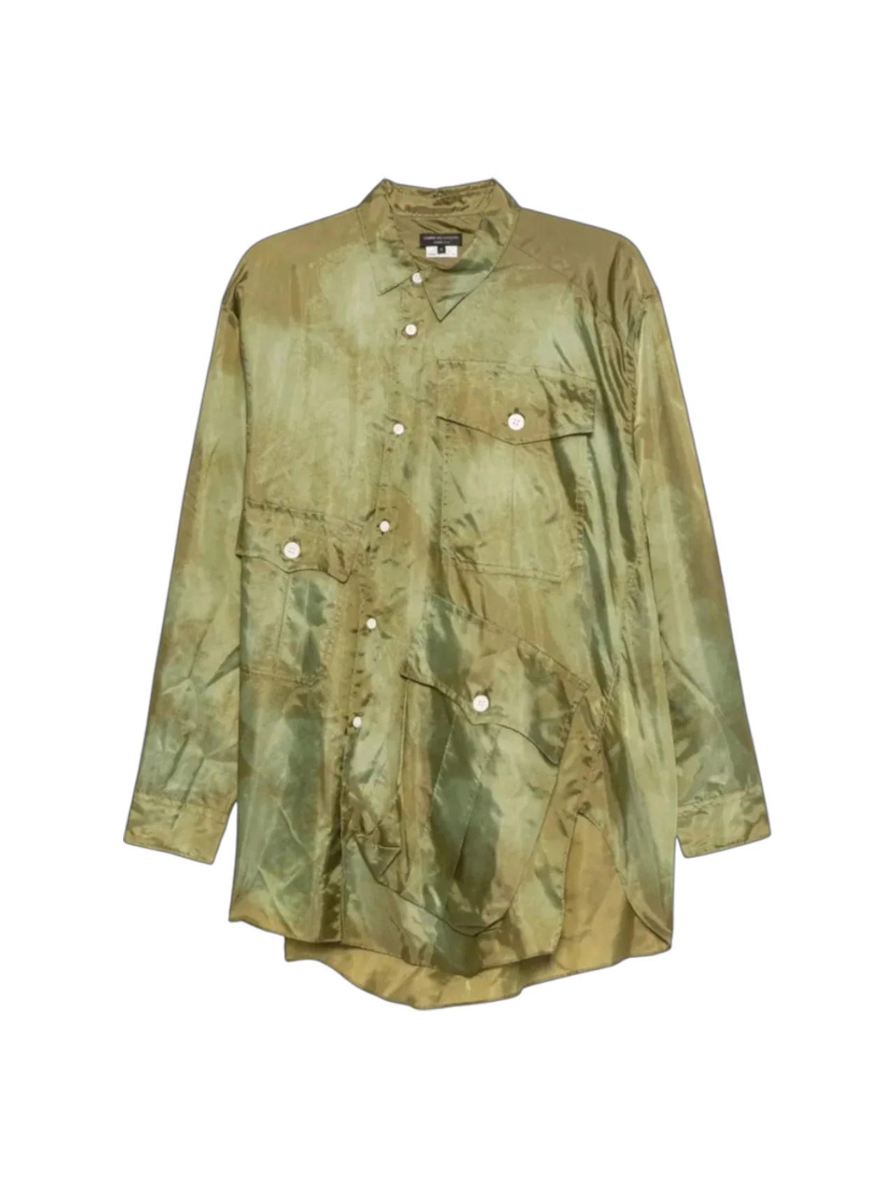 CDG Homme Plus Khaki Multi Pocket Asymmetric Shirt