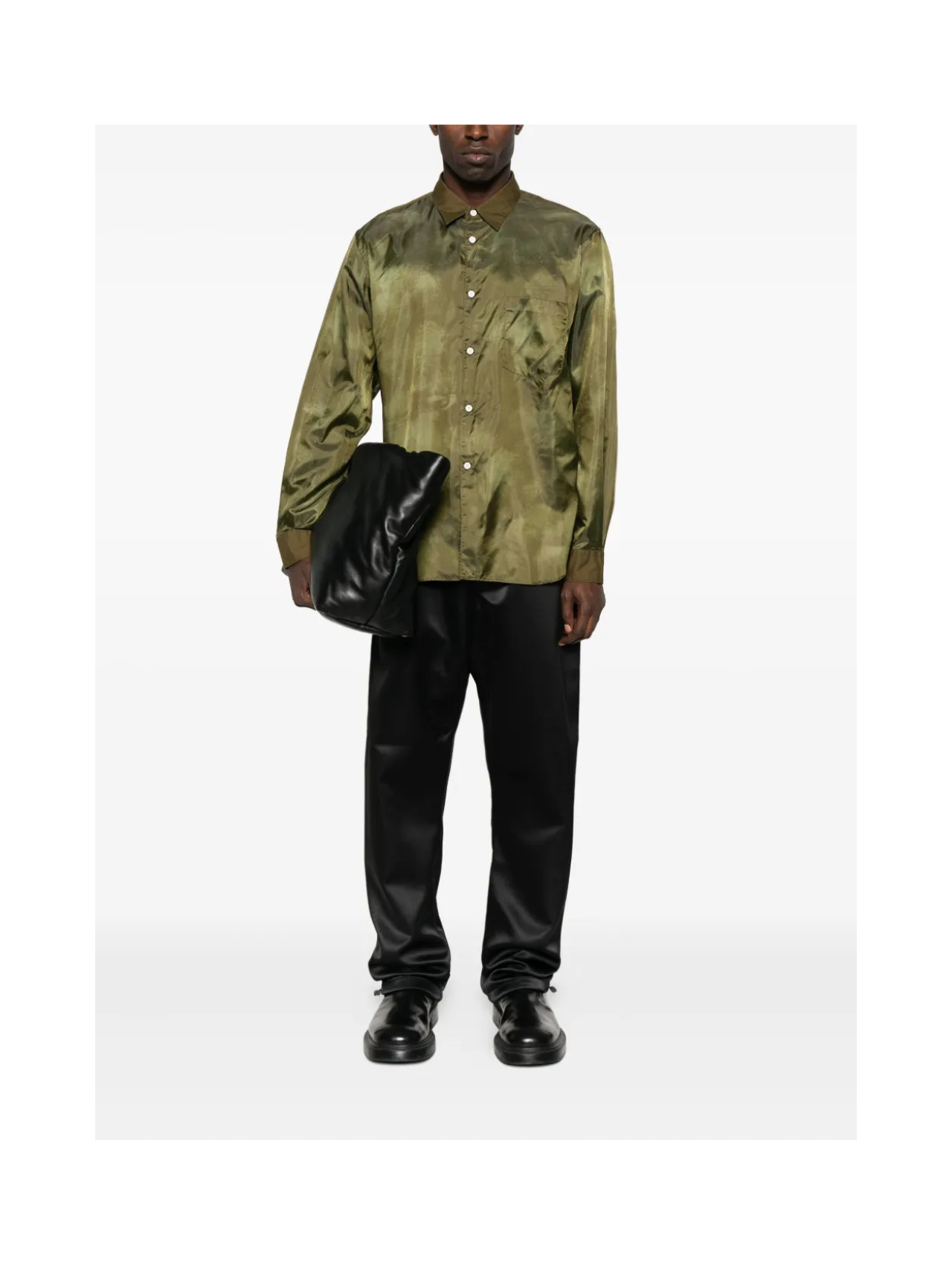 CDG Homme Plus Khaki Satin-finish Shirt