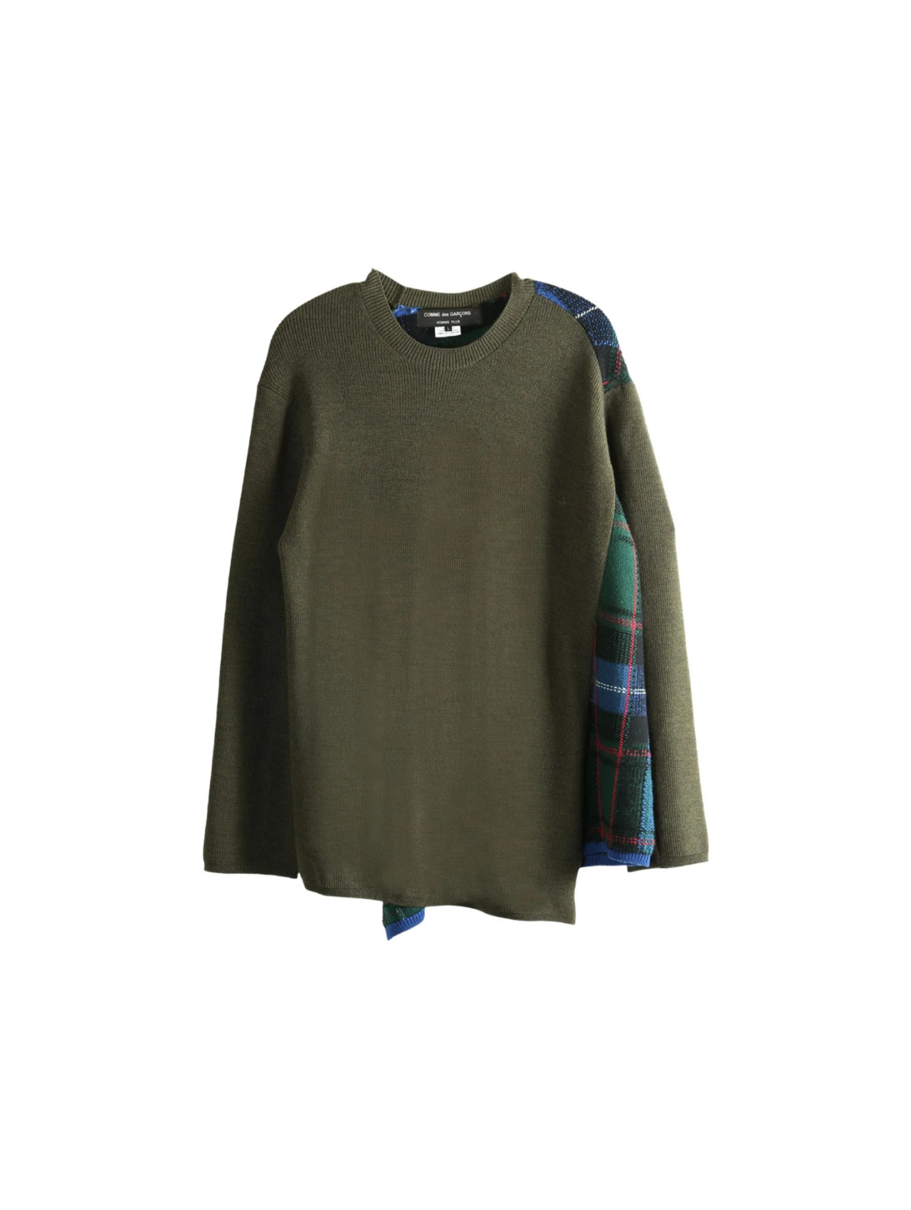 CDG Homme Plus Khaki/Blue Asymmetric Sweater