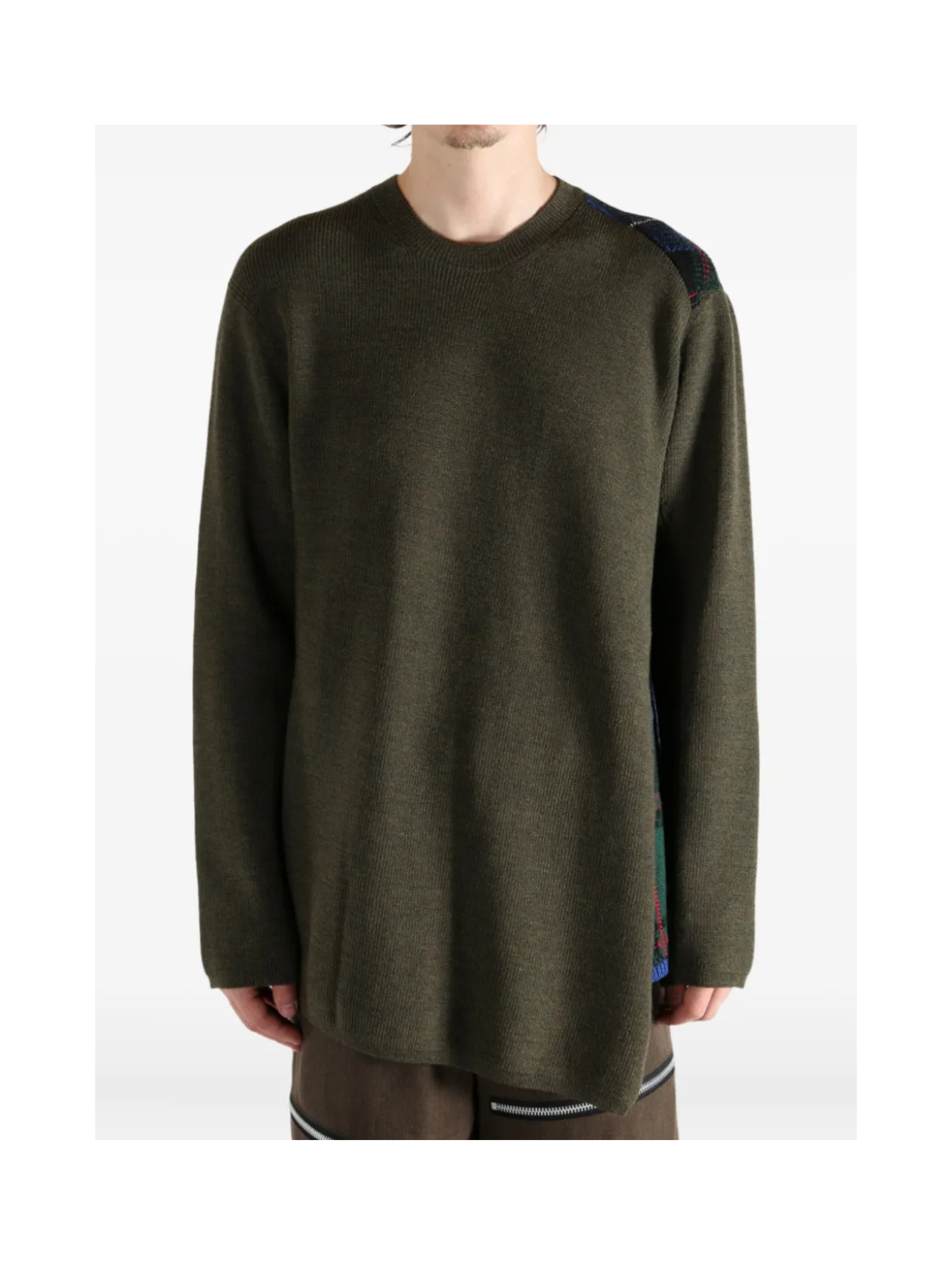 CDG Homme Plus Khaki/Blue Asymmetric Sweater