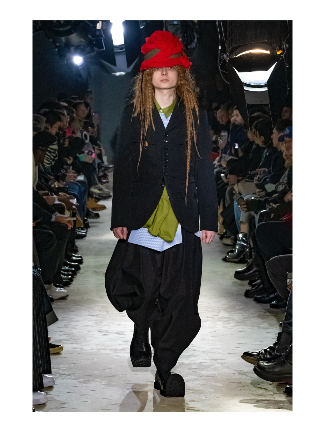 CDG Homme Plus Black Drop Crotch Puffball Pants