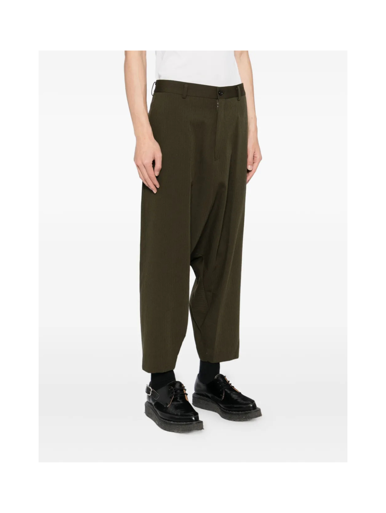 CDG Homme Plus Khaki Wool Drop Crotch Pants