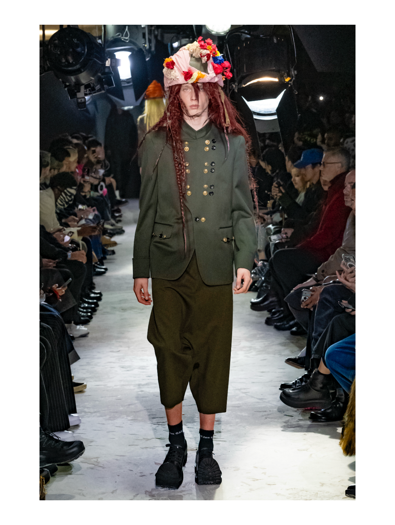 CDG Homme Plus Khaki Wool Drop Crotch Pants