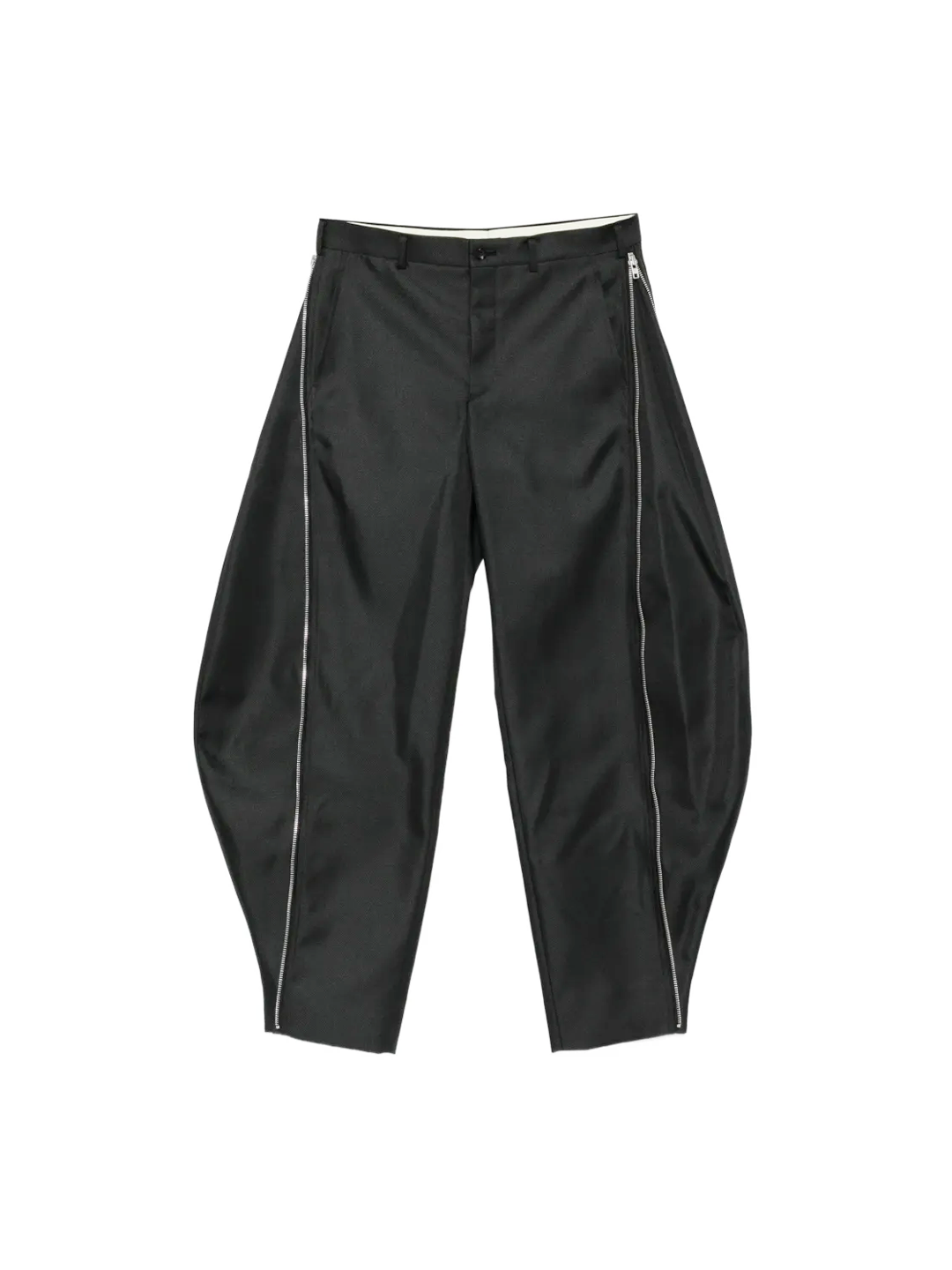 CDG Homme Plus Black Zip Curved Leg Pants