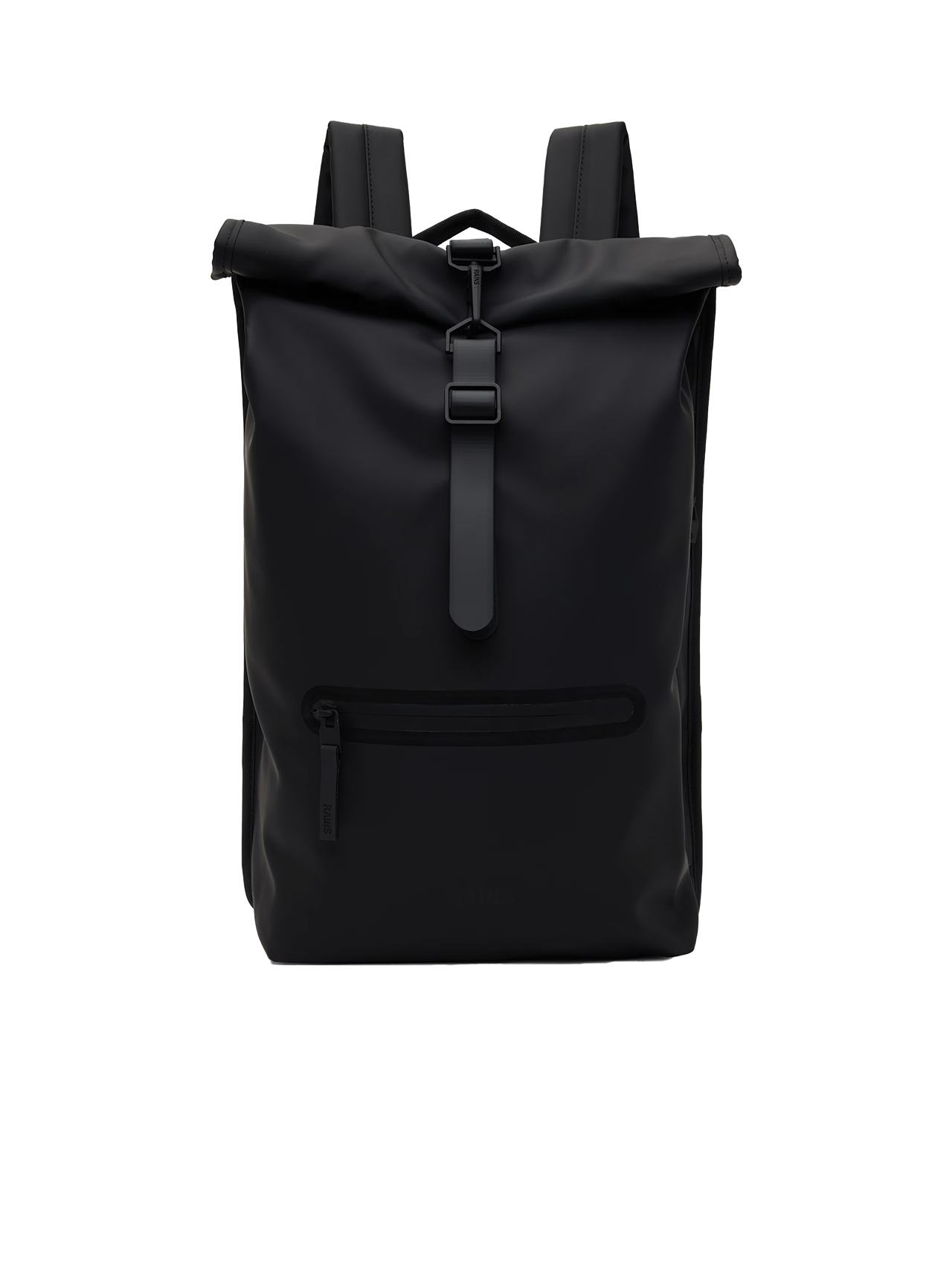 Rains Black Rolltop Rucksack