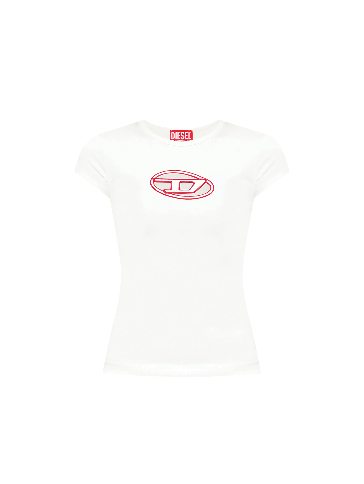 Diesel White T-Angie cut-out logo T-shirt