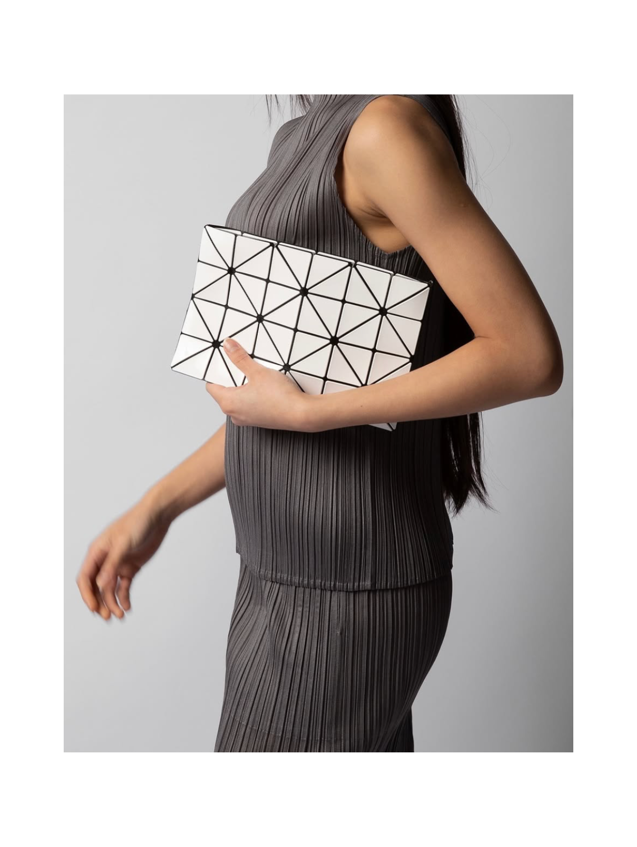 Bao Bao Issey Miyake White Lucent Pouch