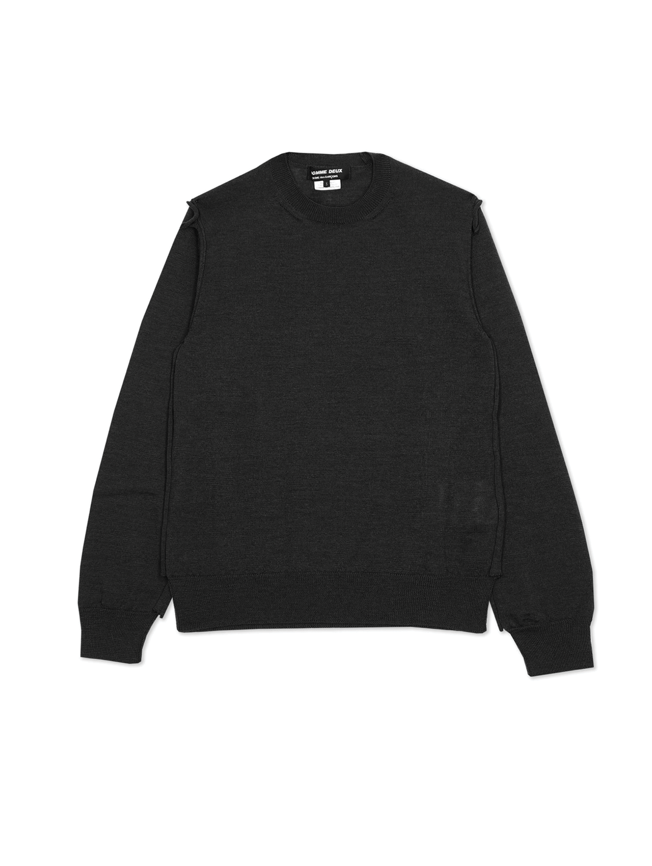 Homme Deux Black Rolled Seam Sweater