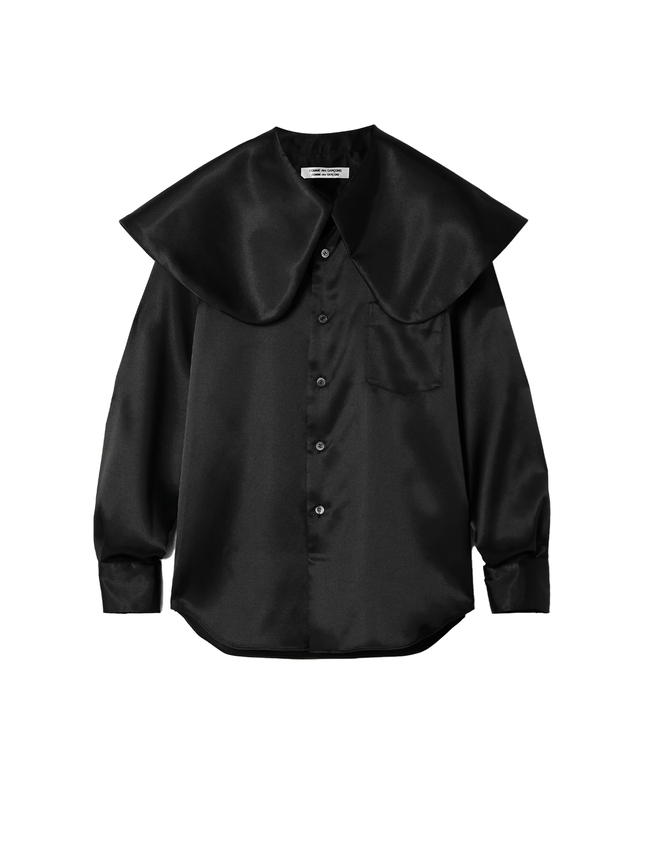 CDG CDG Black Satin Cut Hem Blouse