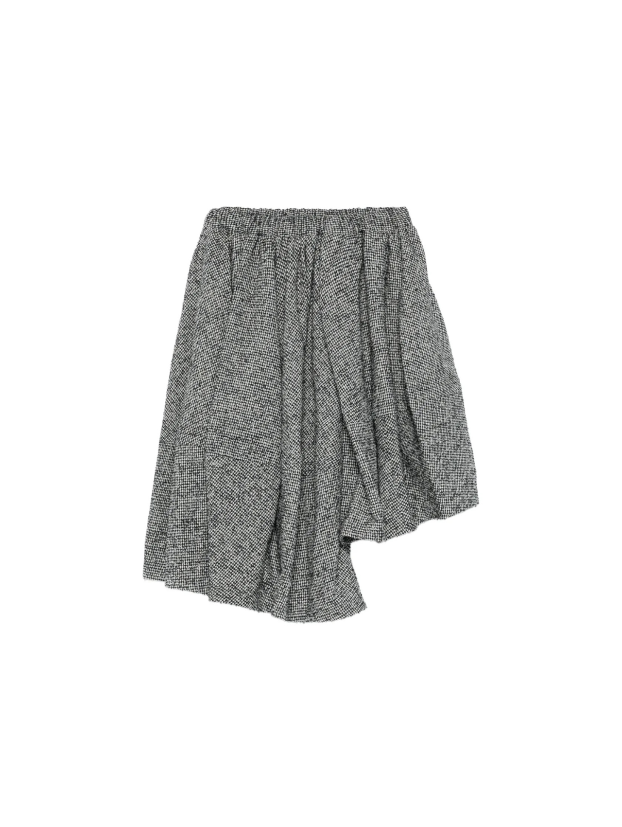 CDG CDG Black/Ecru Asymmetric Houndstooth Pants Skirt